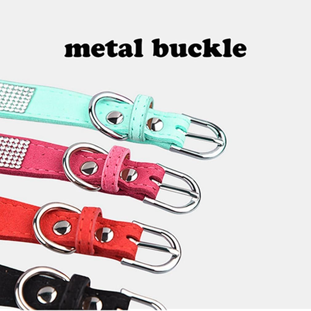 Small Dog Collar Crown Rhinestone Pretty Glitter Crystal Puppy Collars for XXS XS Medium Pet Girls Boys Dogs Female Cats Kitten Black M