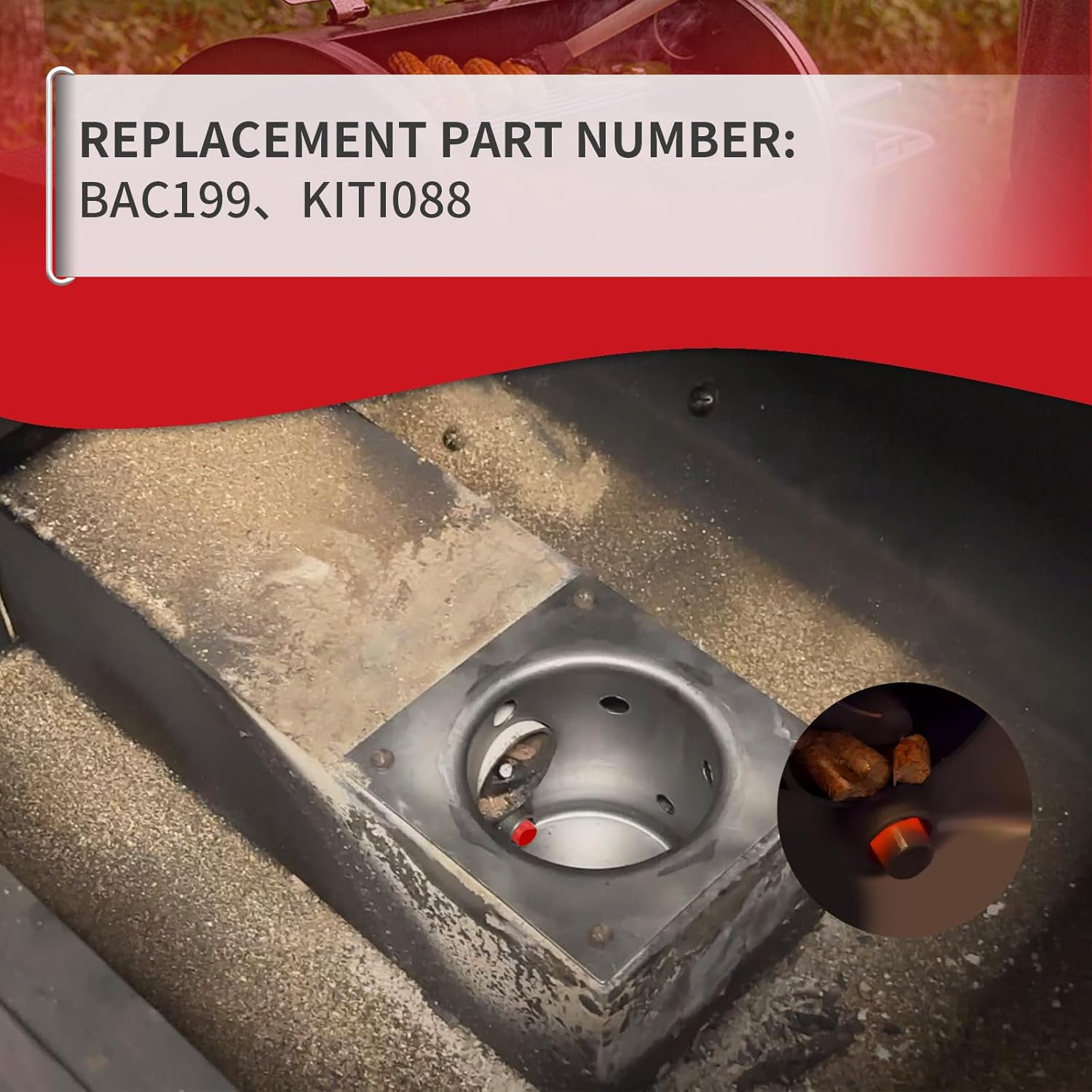 Replacement 7 Holes Firepot and AC Hot Rod Combo Kit for Traeger Pellet Grill & Smoker, Burn Pot Assembly Parts for Pit Boss, Camp Chef, Z-Grills (KIT0396, 74254) image number 4