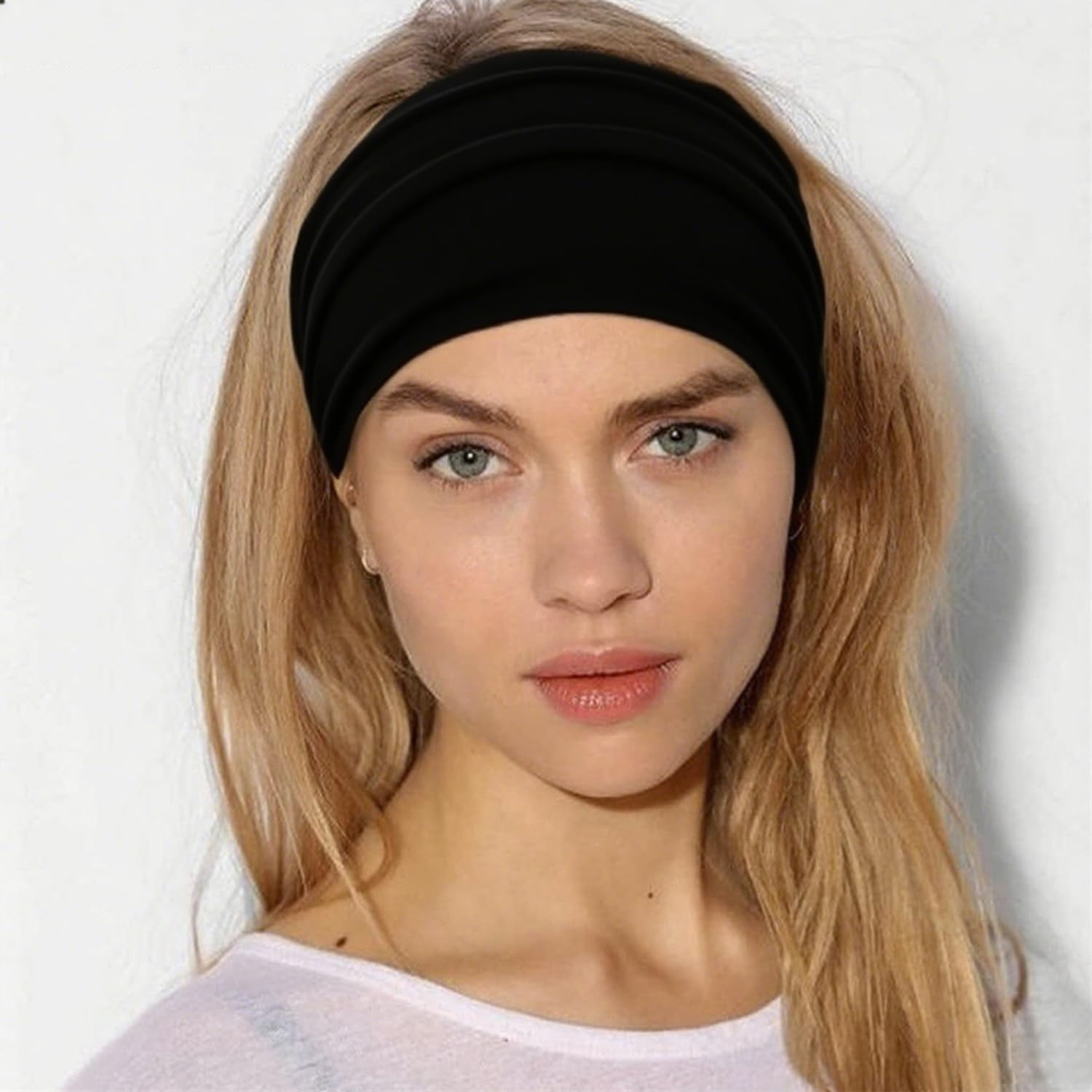 Headbands for Women, Elastic Non-Slip Exercise Headbands Sweat-Wicking for Yoga, Fitness, Tennis & Running Sports - Purple image number 2