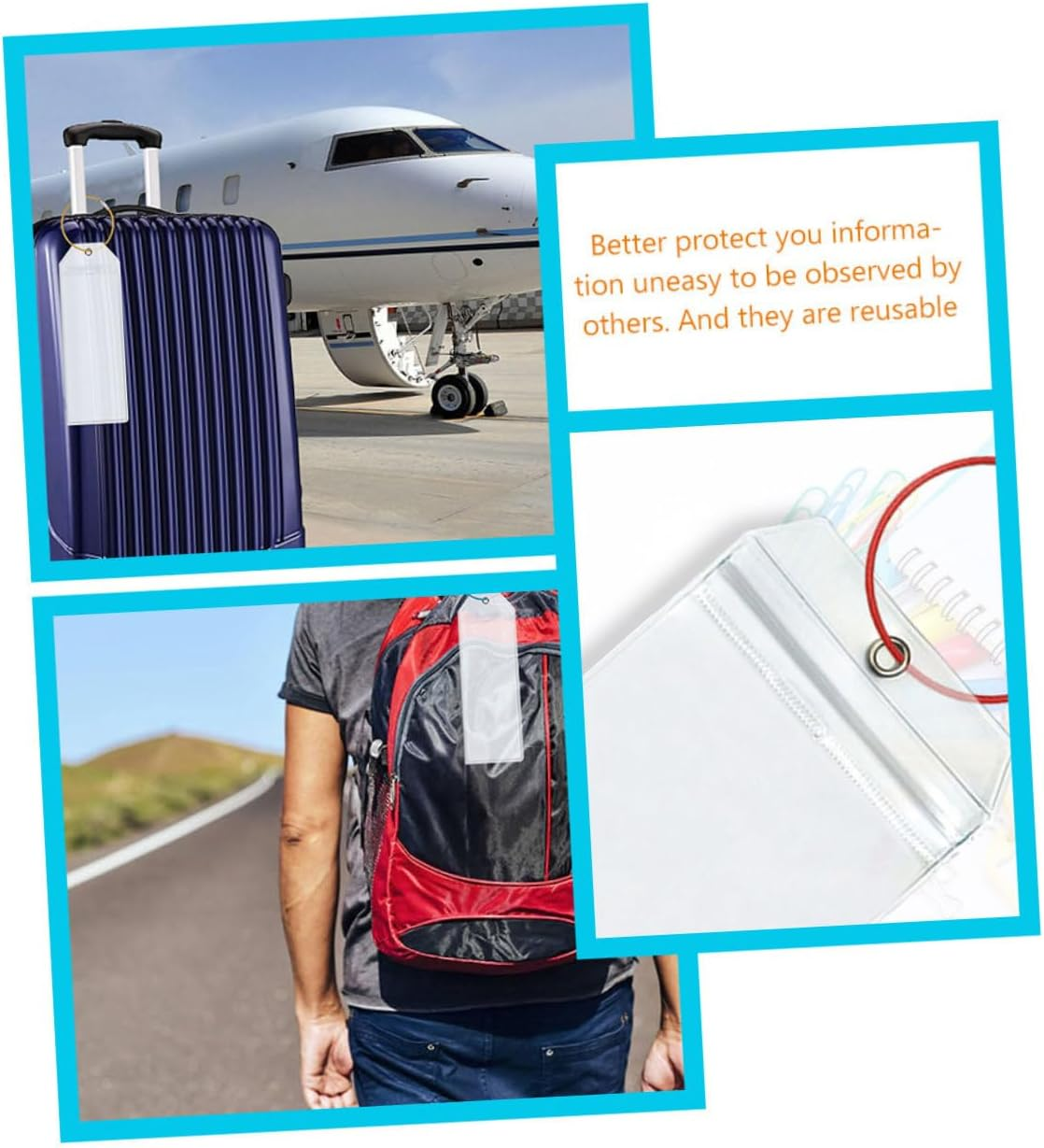 Parliky 7Pcs Cute Luggage Tags for Travel Baggage Tags Suitcase Id Airport Luggage image number 6