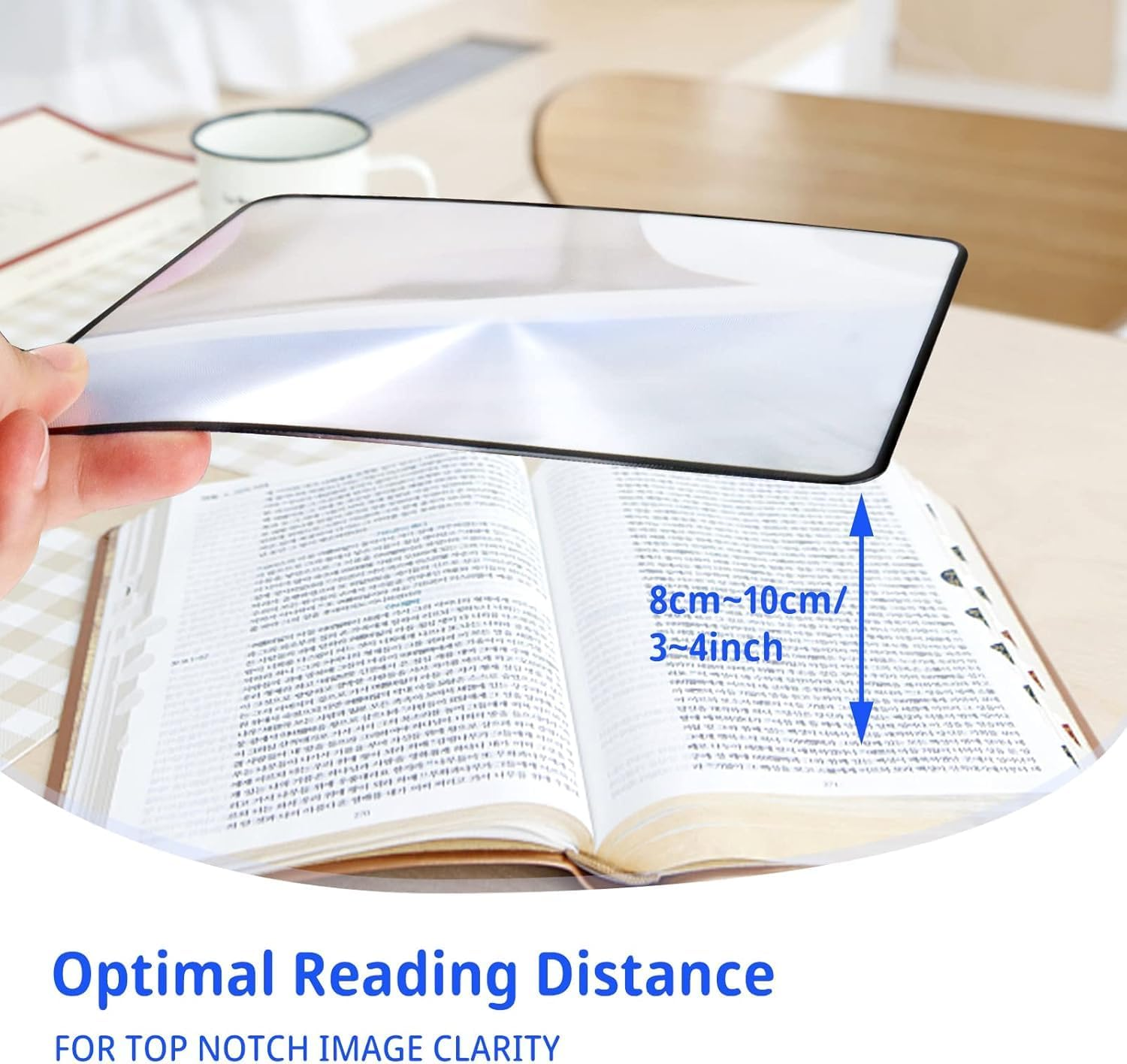 4Pcs Page Magnifying Sheet 3X Lightweight Optical Plastic Fresnel Lens Bookmark Flat Magnifier for the Elderly and People with Low Vision Reading Small Prints, Maps and Books