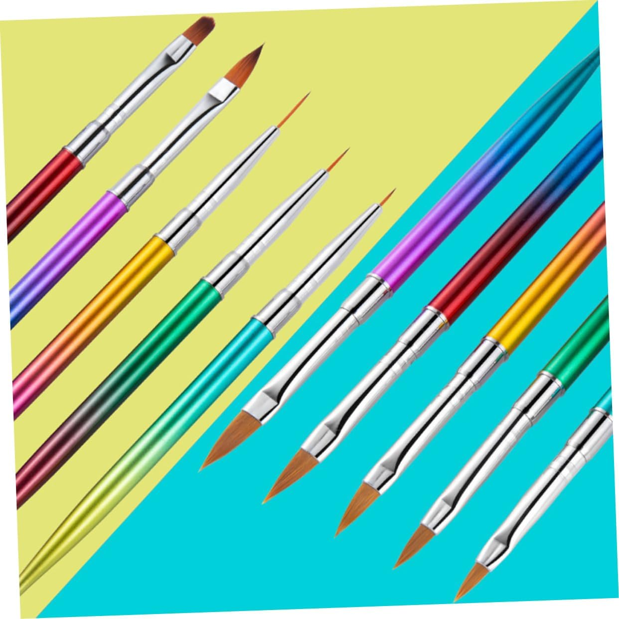 WEKADRIN 5Pcs Gradient Rod Uv Gel Pen Set Double-Ended Point Drill Nail Art Tool for Manicure Designs Lightweight Convenient Crafting image number 5