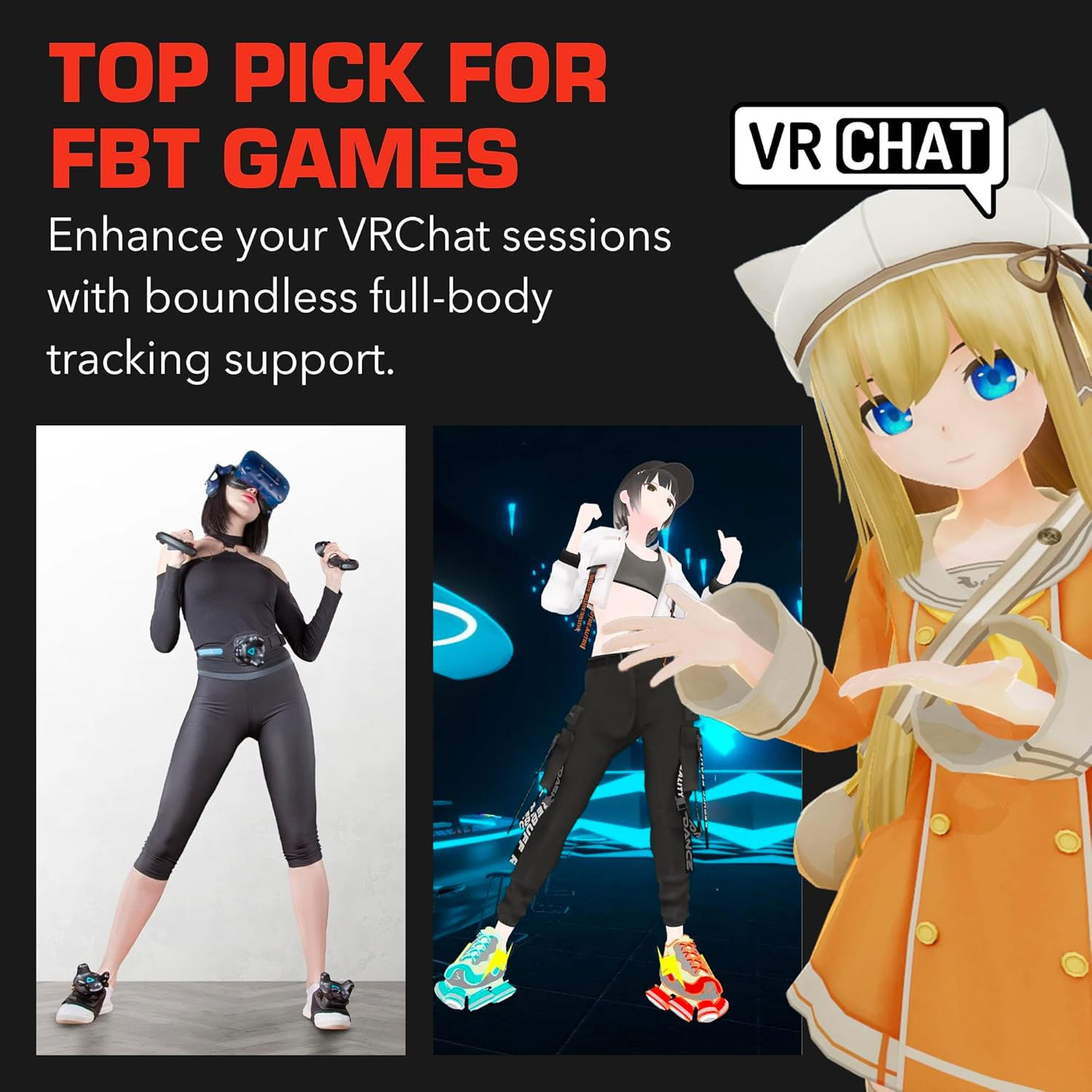 Rebuff Reality Trackstrap plus Vive Ultimate Tracker Straps - Compatible for Vive Tracker 2.0, 3.0, Tundra Tracker - Dance Dash, Vrchat Full Body Tracking, 20+ Hour Playtime, Trackers Sold Separately image number 2