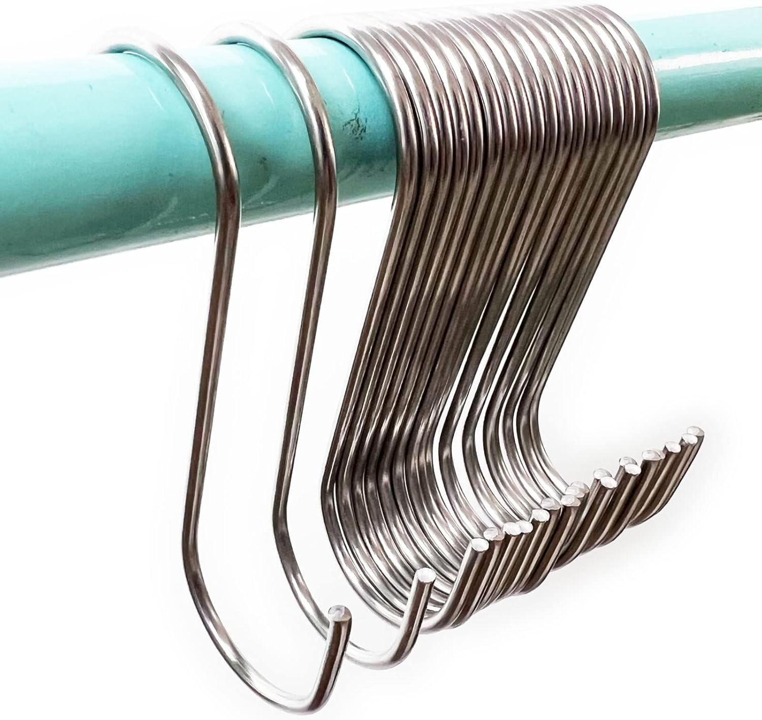 20 Pack S Shaped Hanging Hooks, Heavy Duty S Hanger Hook for Kitchen, Closet, Office, Bathroom, Garden and Cloakroom L image number 1