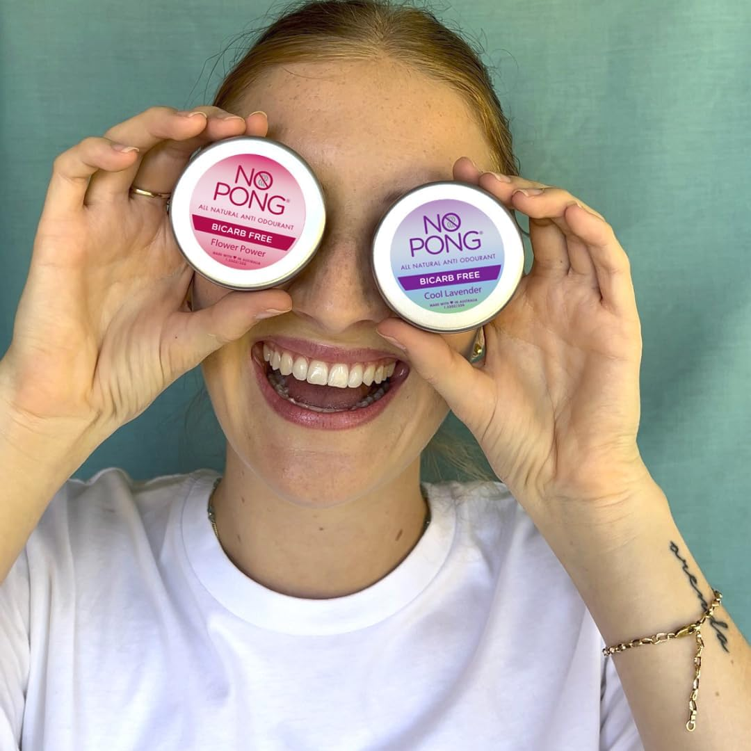 No Pong Flower Power Bicarb Free 35G - Natural Deodorant for Sensitive Skin - Bicarb Free, Australian Made, Zero Plastic image number 3