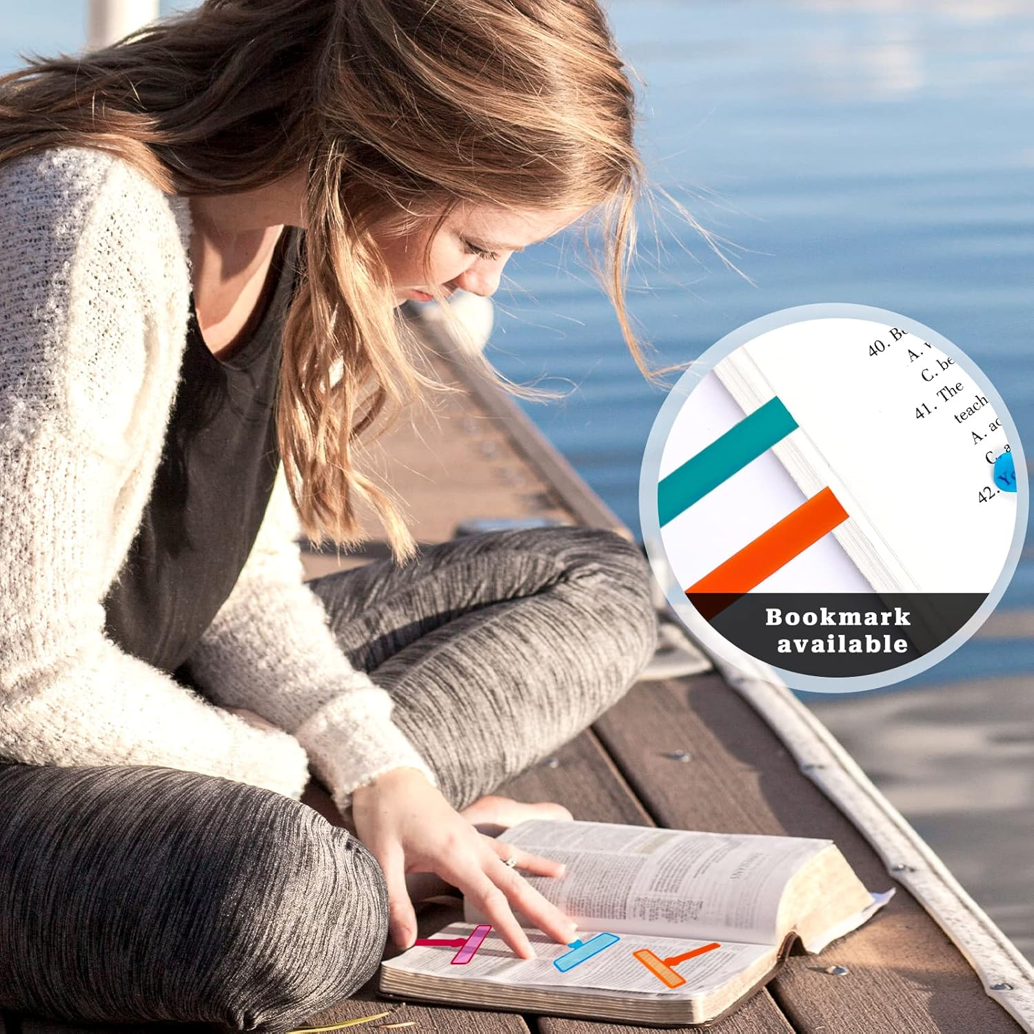 Sliverdew 14Pcs Dyslexia Tools for Kids Guided Reading Strips Tools Colored Highlighter 8Pcs Overlay Strips with 6Pcs Finger Rings Colorful Reading Bookmark Children ADHD Finger Trackers image number 6