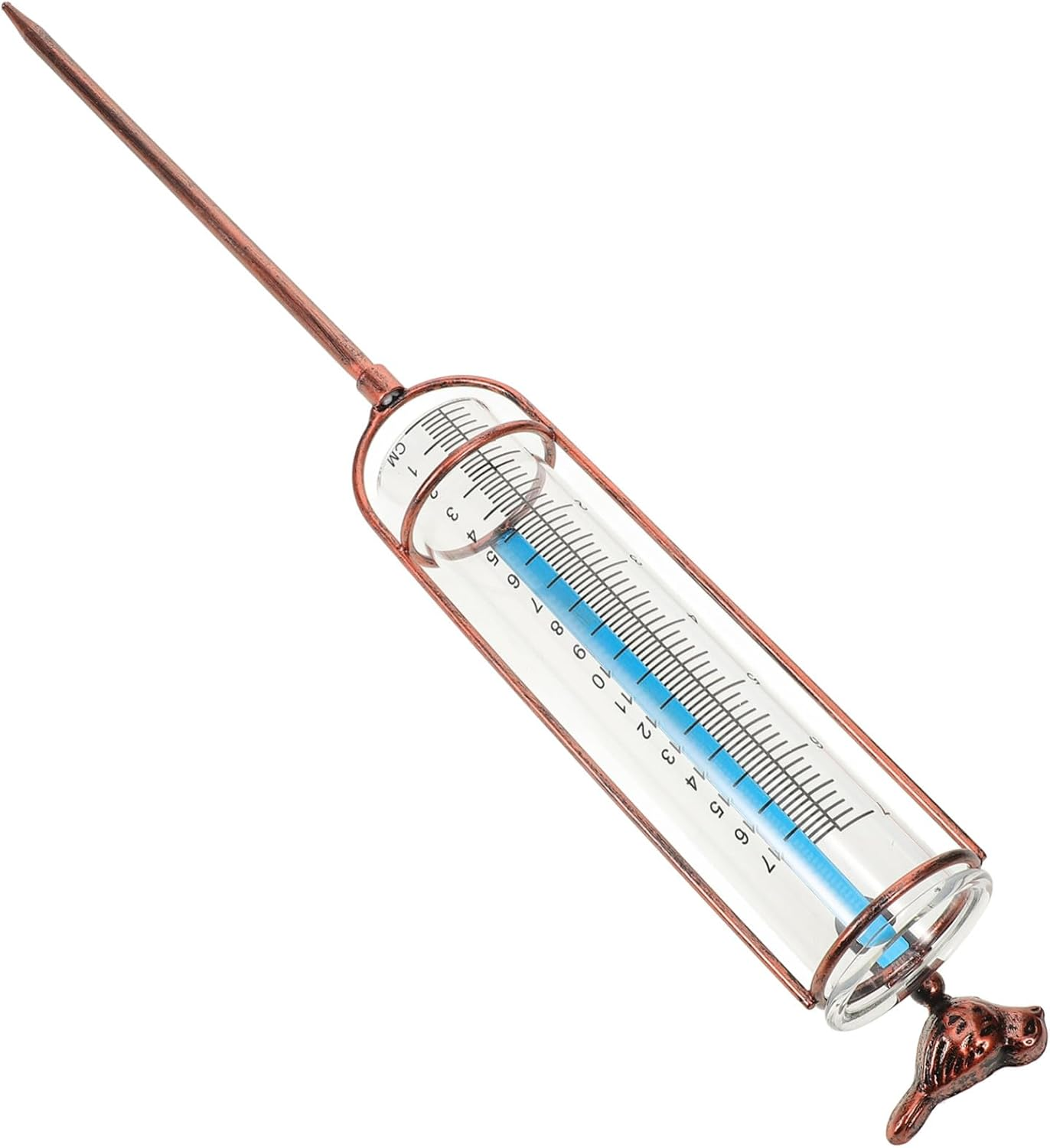 Abaodam Glass Replacement Rain Gauge Tube with Graduated Test Tube Outdoor Rain Measuring Tool for Garden Lawn Farm Sturdy with Red Gasket for Stable Weather Tracking