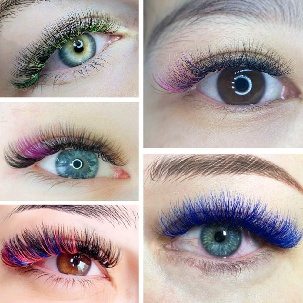 NAGARAKU Colored Eyelash Extensions 8 Colors Rainbow 0.07Mm D Curl 10Mm Purple Blue Pink Brown Individual Lashes Soft Natural Professional Salon Supplies