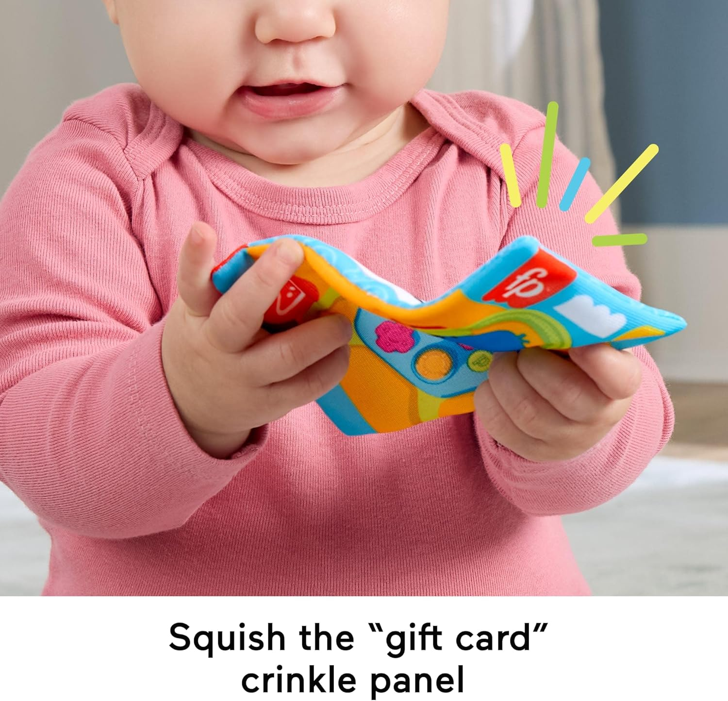 Fisher-Price Newborn Toys Level-Up Little Gamer Gift Set, Baby Rattle Teether & Crinkle Activities for Infants Ages 3+ Months image number 2