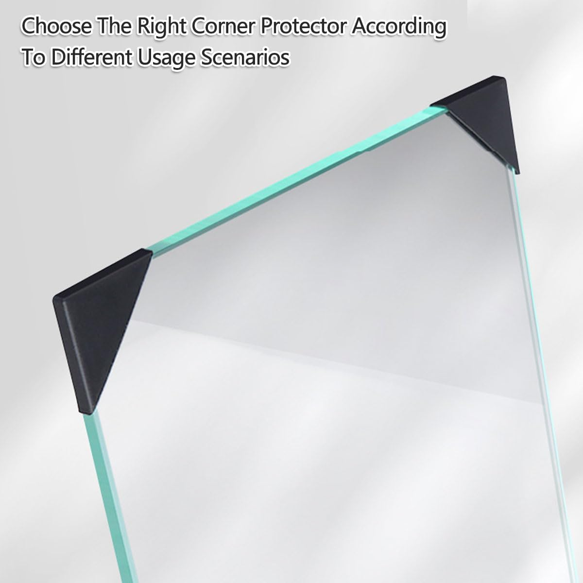 AIMALL 200PCS Plastic Glass Corner Protectors 89&deg; Angle Black Impact Resistant Tile Acrylic Edge Guards PP PE Material 1.38X1.38X0.12In 0.16In 0.2In 0.31In image number 1