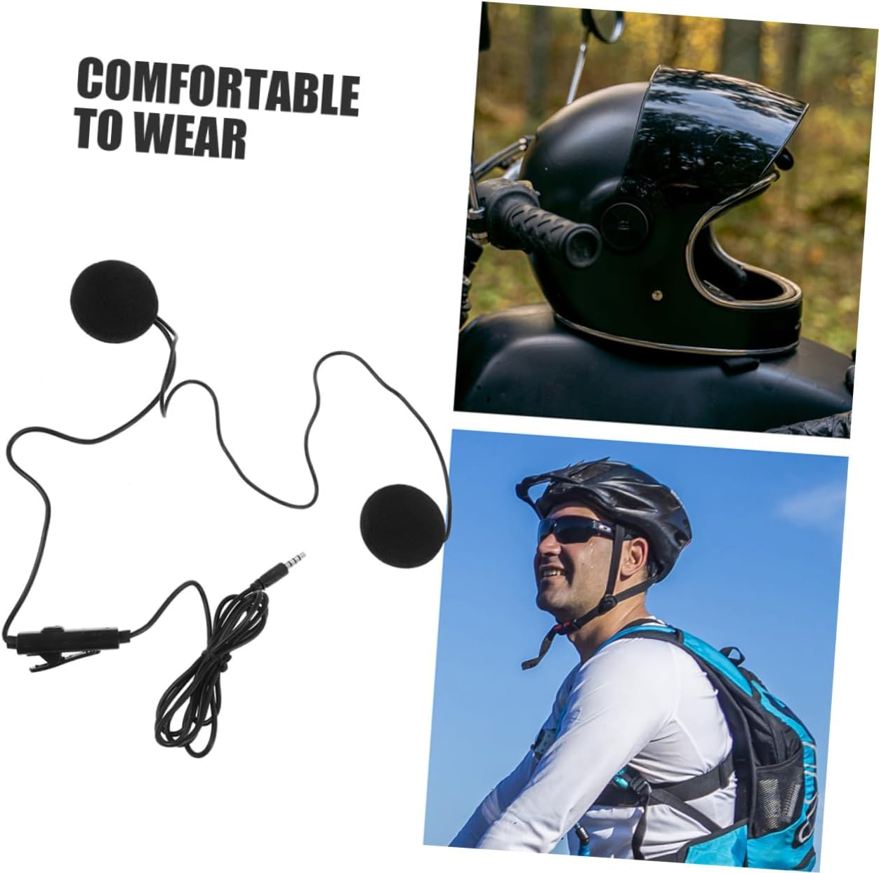 ABOOFAN 2Pcs Motorcycle Headset Helmet Earphone Gps Navigation Microphone for Rider Cyclist Outdoor Sports image number 6
