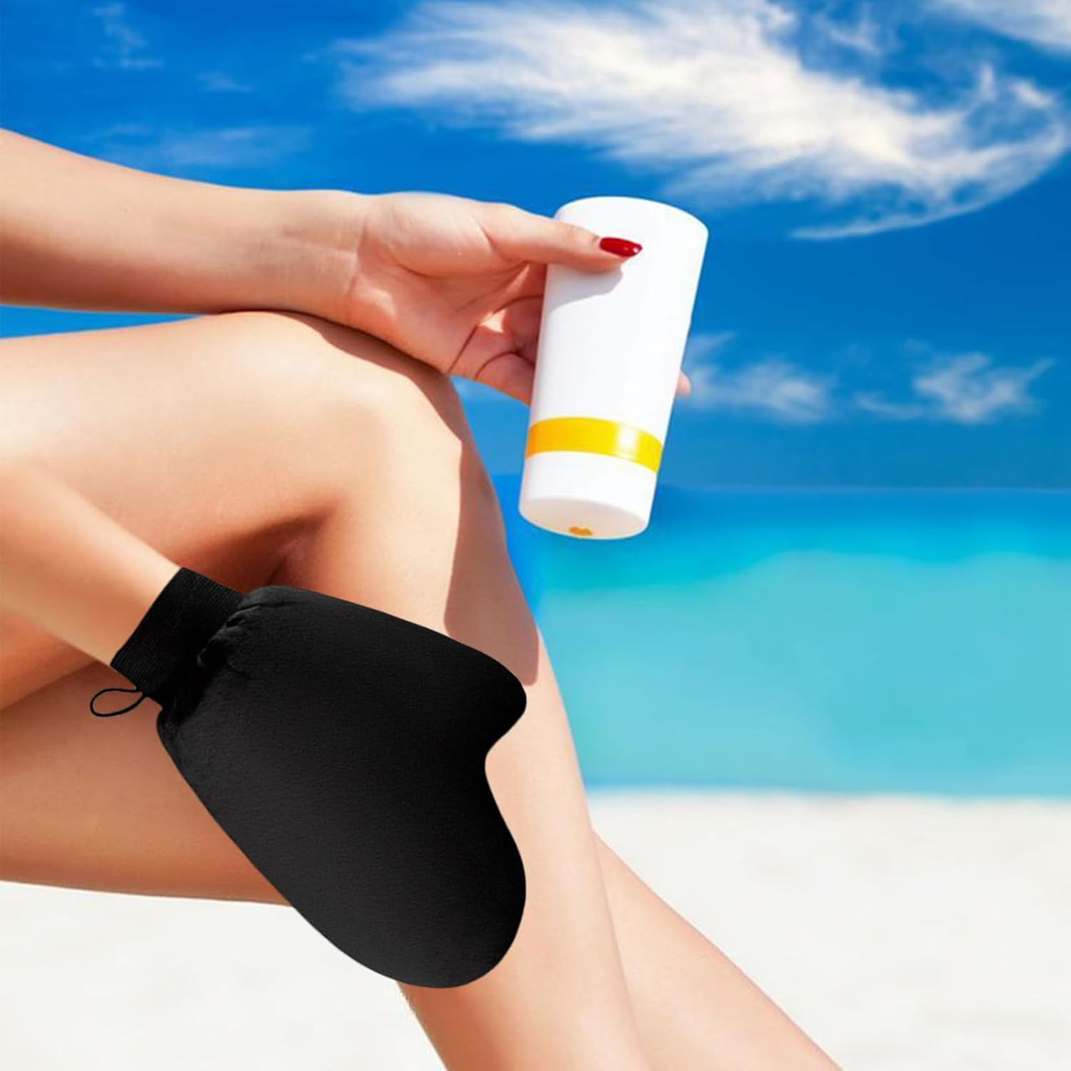 Tanning Mitt | Tan Applicator Mitt with Elastic Wrist - Sunless Body Tanner Applicator Tool for Beach Camping Picnic Cycling Outdoor Sports, for Men Women