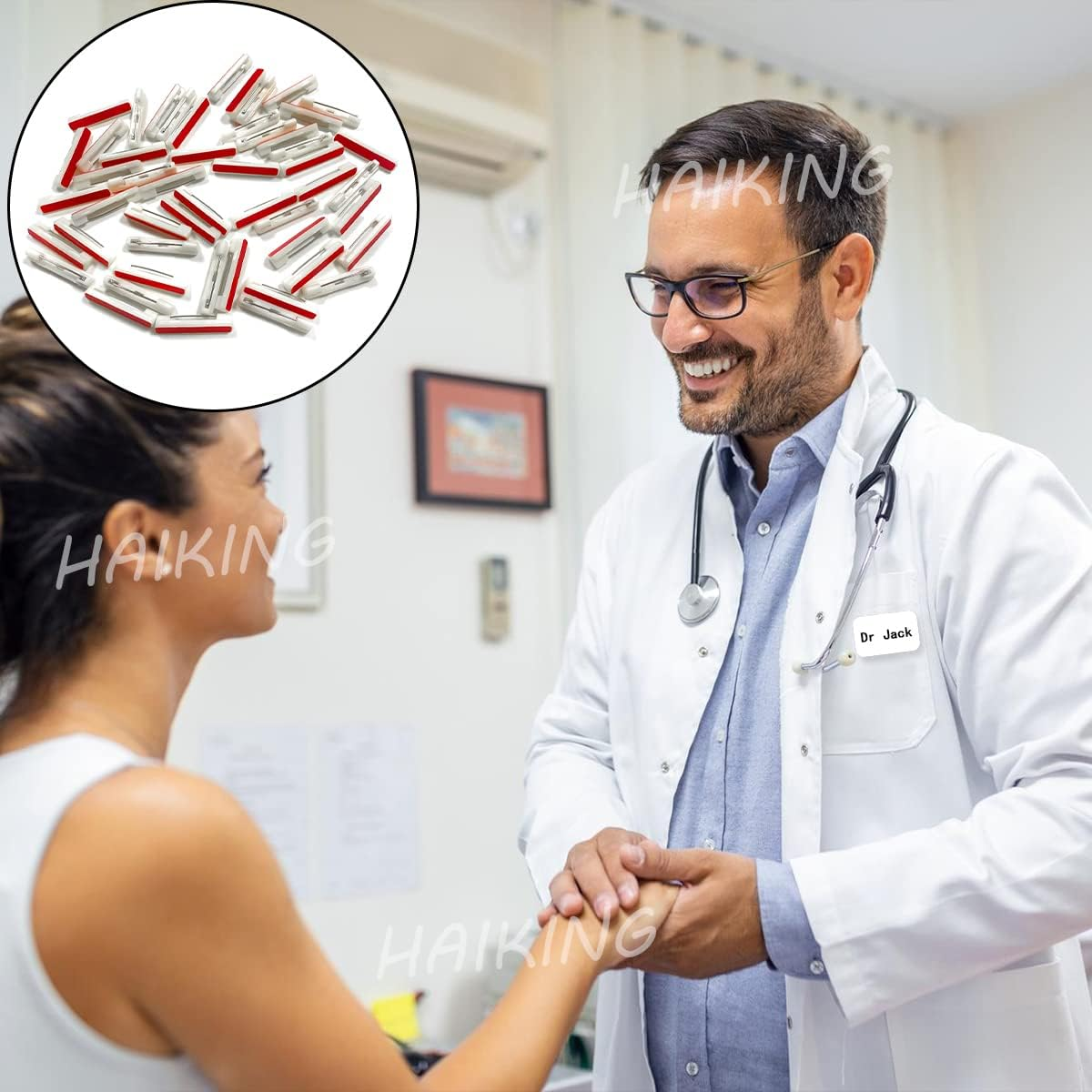 Badge Crafting Pins, 50 Pcs Adhesive Bar Pins for Brooch, Name Tags, ID Badges, Ribbons, Clothes (White) image number 6