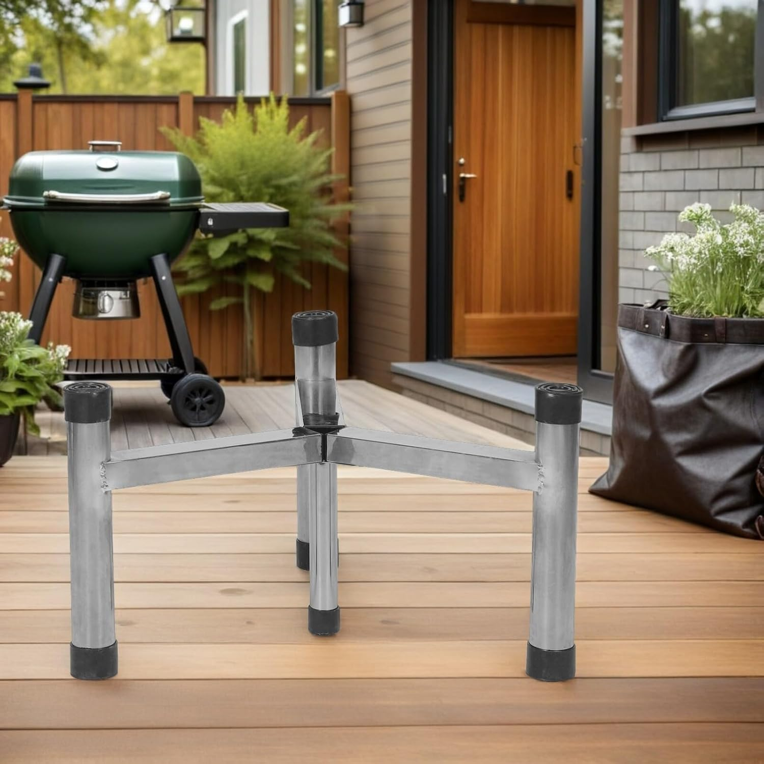 Stainless Steel Fire Pit Holder Stand 25Cm Outdoor Stove Bracket Rack Campfire Support Base for Small Fire Pits under 16 Inch Camping Cooking Gathering image number 1