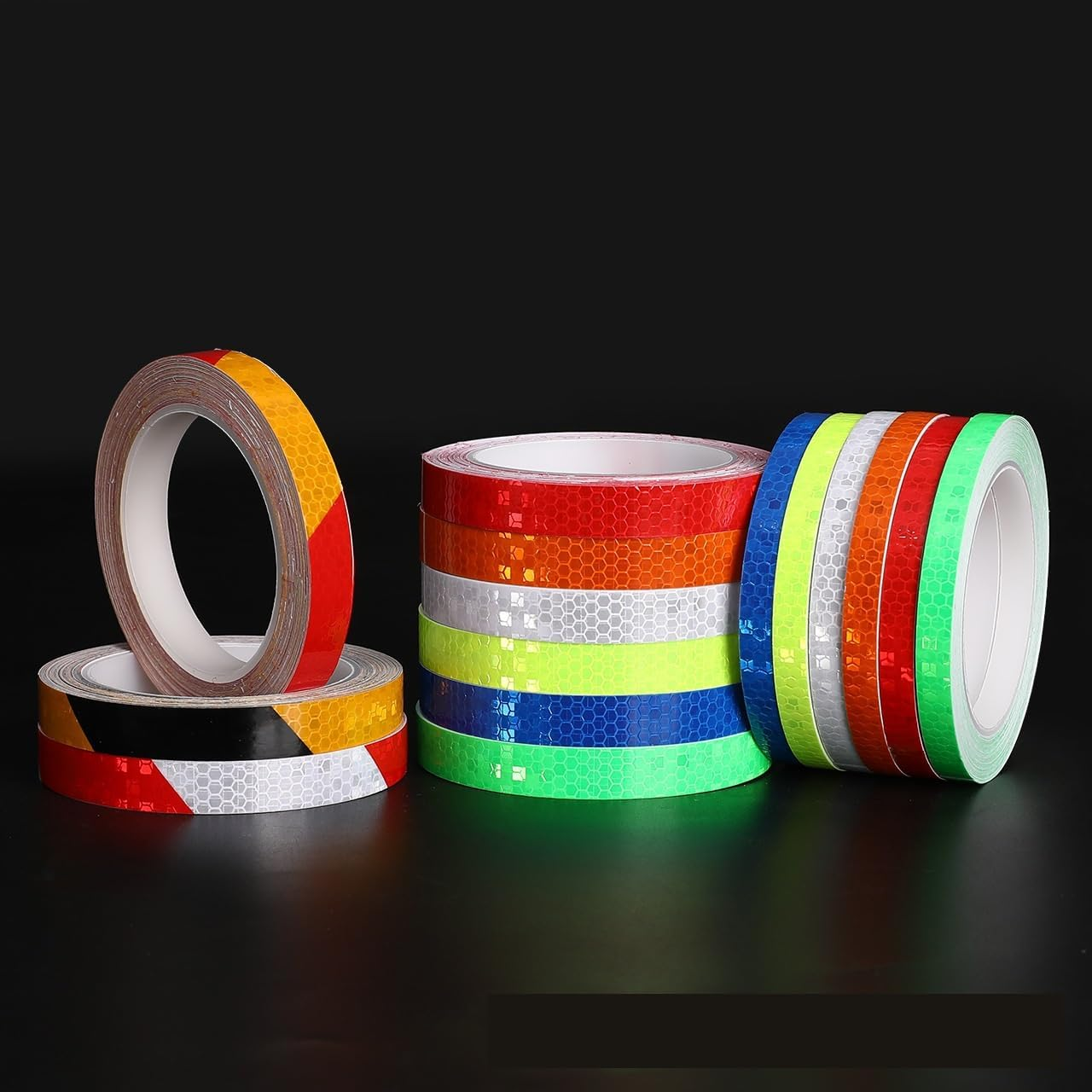 1Cm Bicycle Reflective Sticker, Car Reflective Strip, Mountain Bike, Motorcycle Night Light Decoration, Safety Alert Reflective Film (Red, One Size)