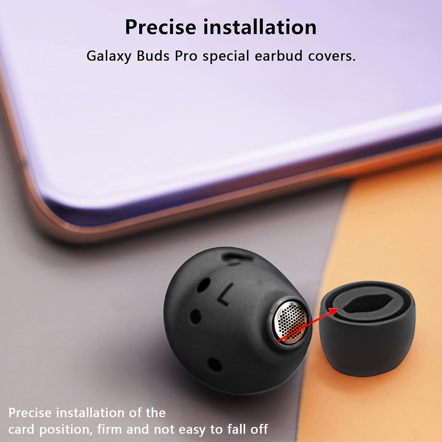 6 Pair Ear Tips for Galaxy Buds Pro, Replacement Silicone Eartips and No Impact Affect Headphone Charging, Noise Reduction & anti Slip Earplugs Compatible with Samsung Earbuds, S/M/L (Black) image number 6