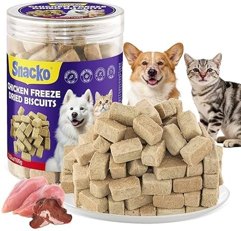 Freeze Dried Cat Dog Treats Chicken Liver 100G Dry Cubes Helathy Puppy Pet Training Reward Snack image number 2