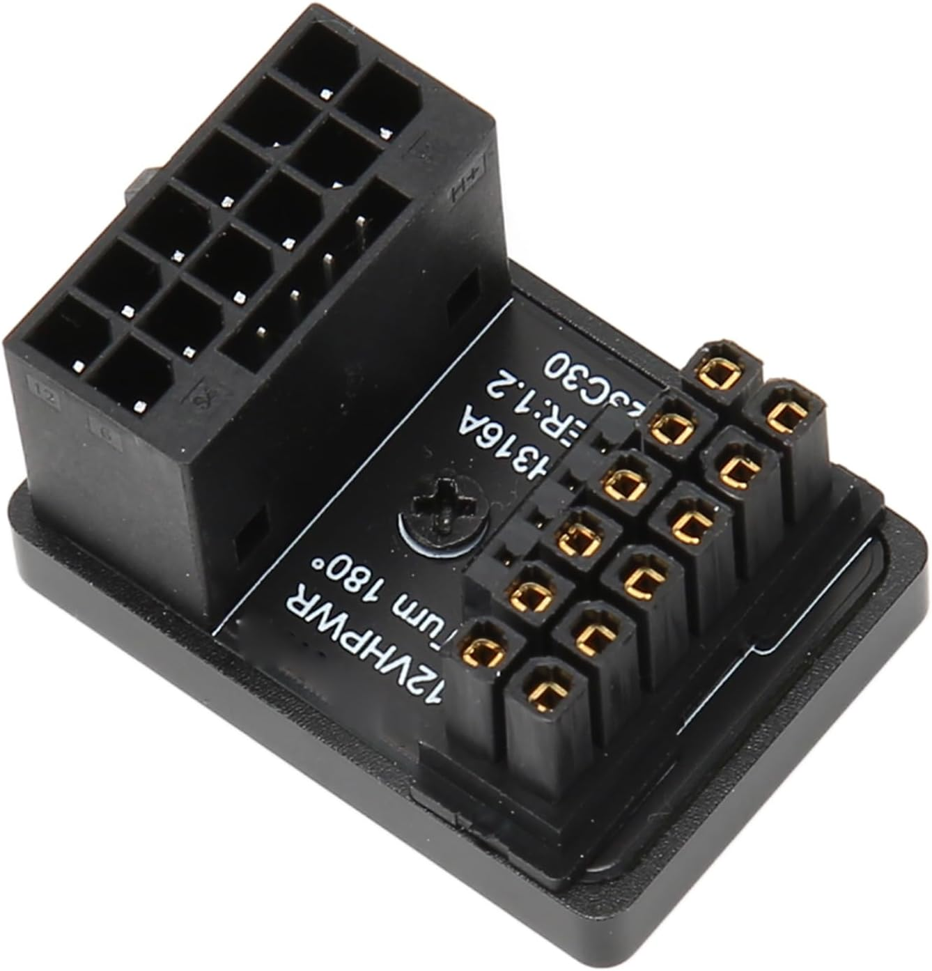 GPU PCIE Connector, PCIE 5.0 Graphics Cards ATX3.0 Power Supplies, 12V HPWR 12+4 16P Male to Female, 180 Degree Turn Connector 600W for Desktop Computer. (PH316 Black) image number 6