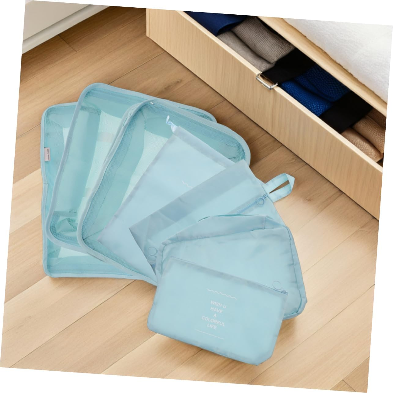 Veemoon 14Pcs Travel Storage Bag Lightweight Packing Cubes for Clothes Shoes Compression Bags Organizer Set Suitcase image number 6