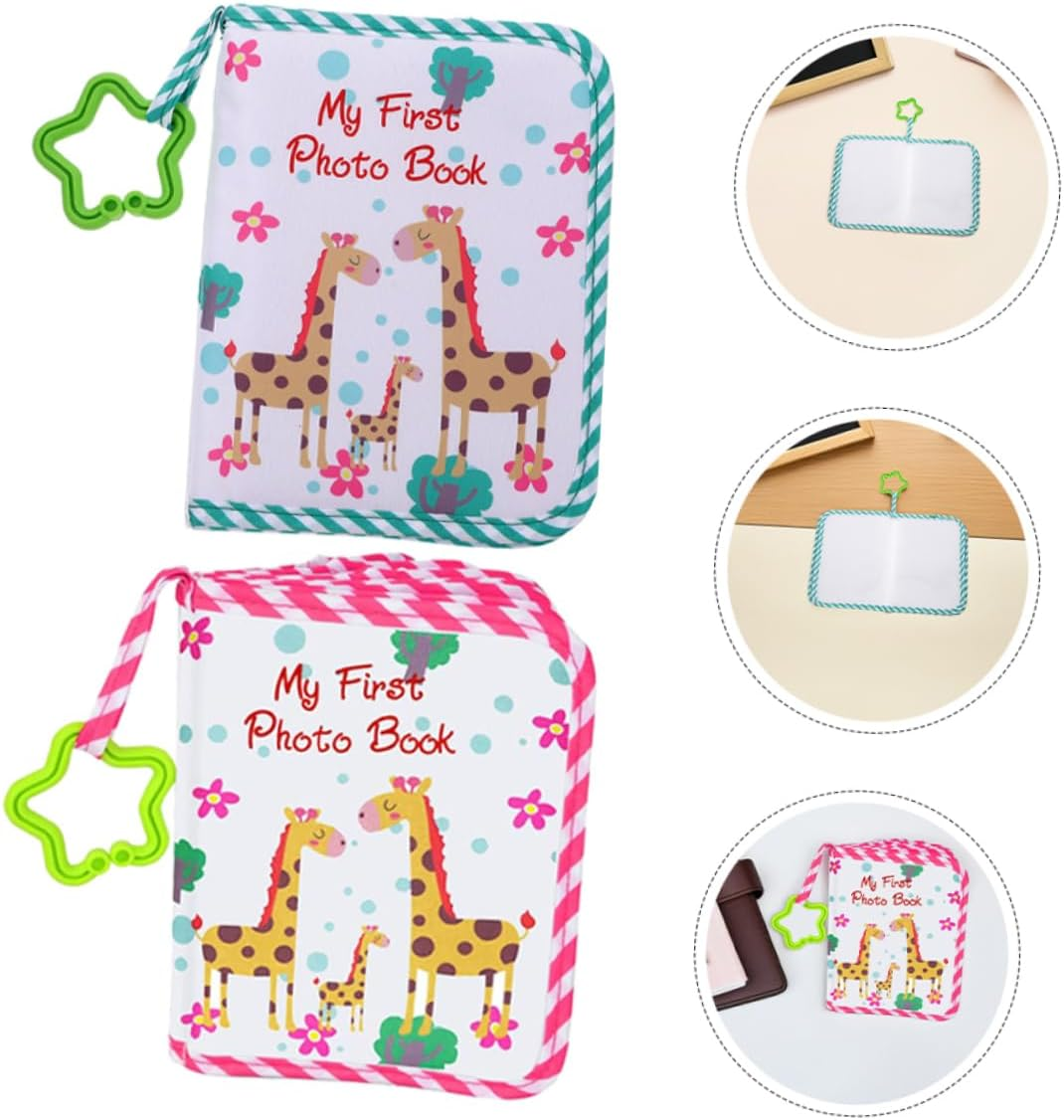 2Pcs Soft Cloth Photo Album My First Keepsake Book for Newborns Holds Pictures Durable Parent Friendly like Design for Cherishing Memories image number 2