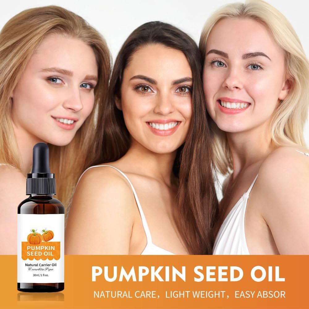 Organic Pumpkin Seed Oil for Hair Growth | 100% Cold-Pressed | Strengthens & Nourishes Hair | DHT Blocker for Thicker, Fuller Hair image number 1