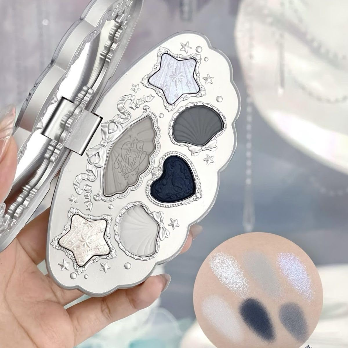 Flower Knows Shell Pearl Six-Color Eyeshadow Matte and Fine Shimmer Everyday Versatile Smooth Fit (C03) - C01 image number 7