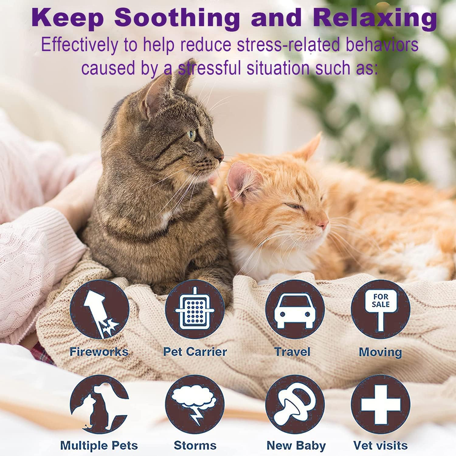 6 Pack Calming Collar for Dogs and Cats, Adjustable Cats and Dogs Anxiety Collar for Stress Reliever Relaxing Comfortable, Natural Safe Waterproof, Lasting Calming Effect Cat and Dog Anxiety Relief image number 5