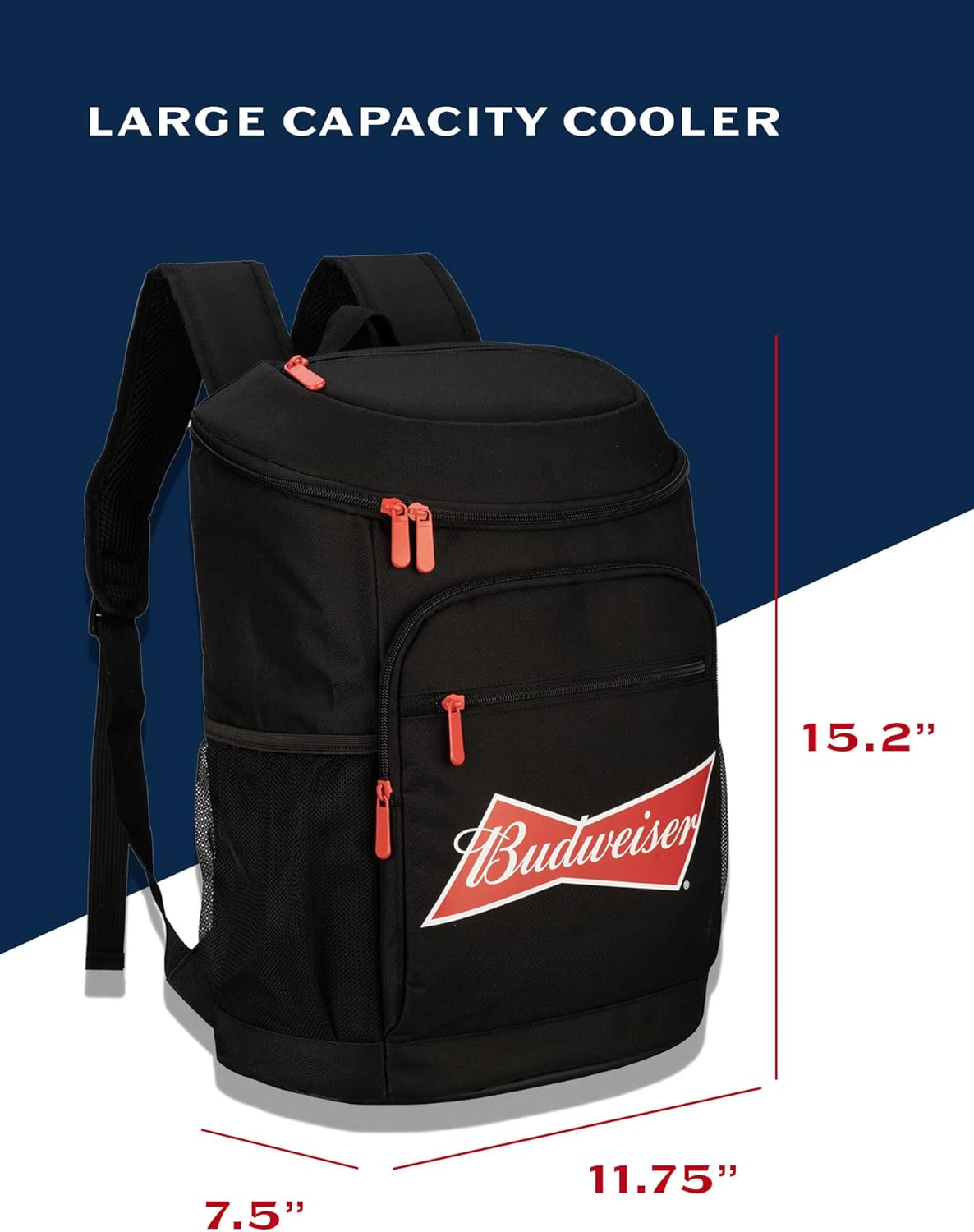Beer Cooler Backpack Insulated 21 Liter Leak Proof Soft Cooler for Beach Camping Hiking Picnic - Bud Light image number 3