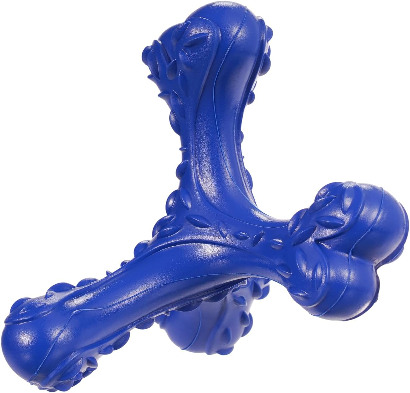 CVALIN Chew Toy for Aggressive Chewers, Large Breeds, Indestructible Bone Toy, Durable Cleaning Toothbrush, Natural Rubber Dog Toy