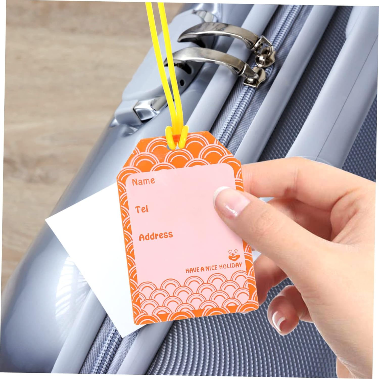 OATIPHO 6Pcs Silicone Luggage Tags Decorative Travel Suitcase Tags Luggage Name Id Card for Outdoor Travel Carry Bags