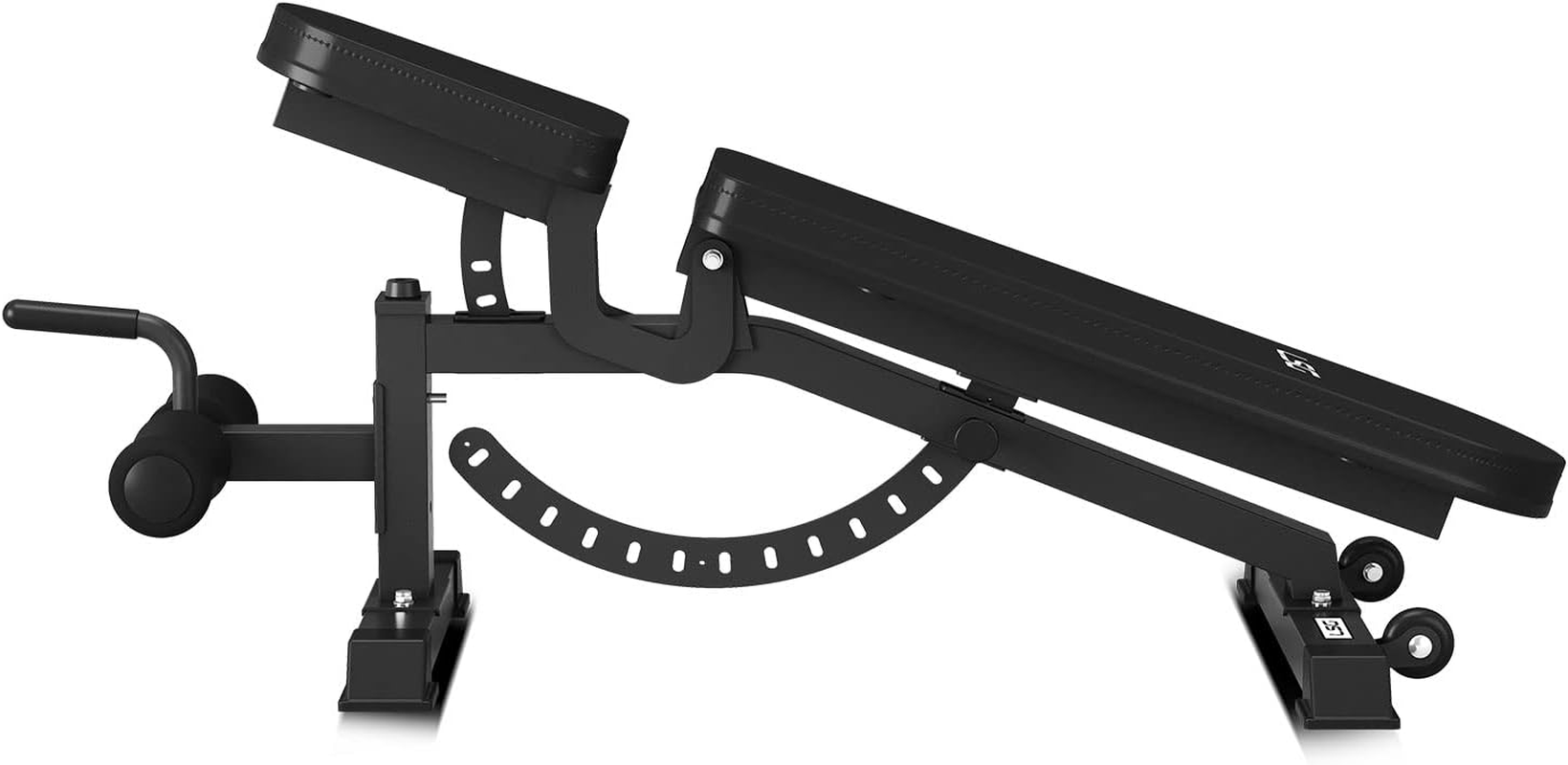 LSG GBN-006 14-Level FID Exercise Bench with 42 Combinations of Adjustability Seat Height Adjustments with Deluxe Padding & Stitching Heavy Duty Frame Front Ankle Rollers Deluxe Leather Upholstery image number 4