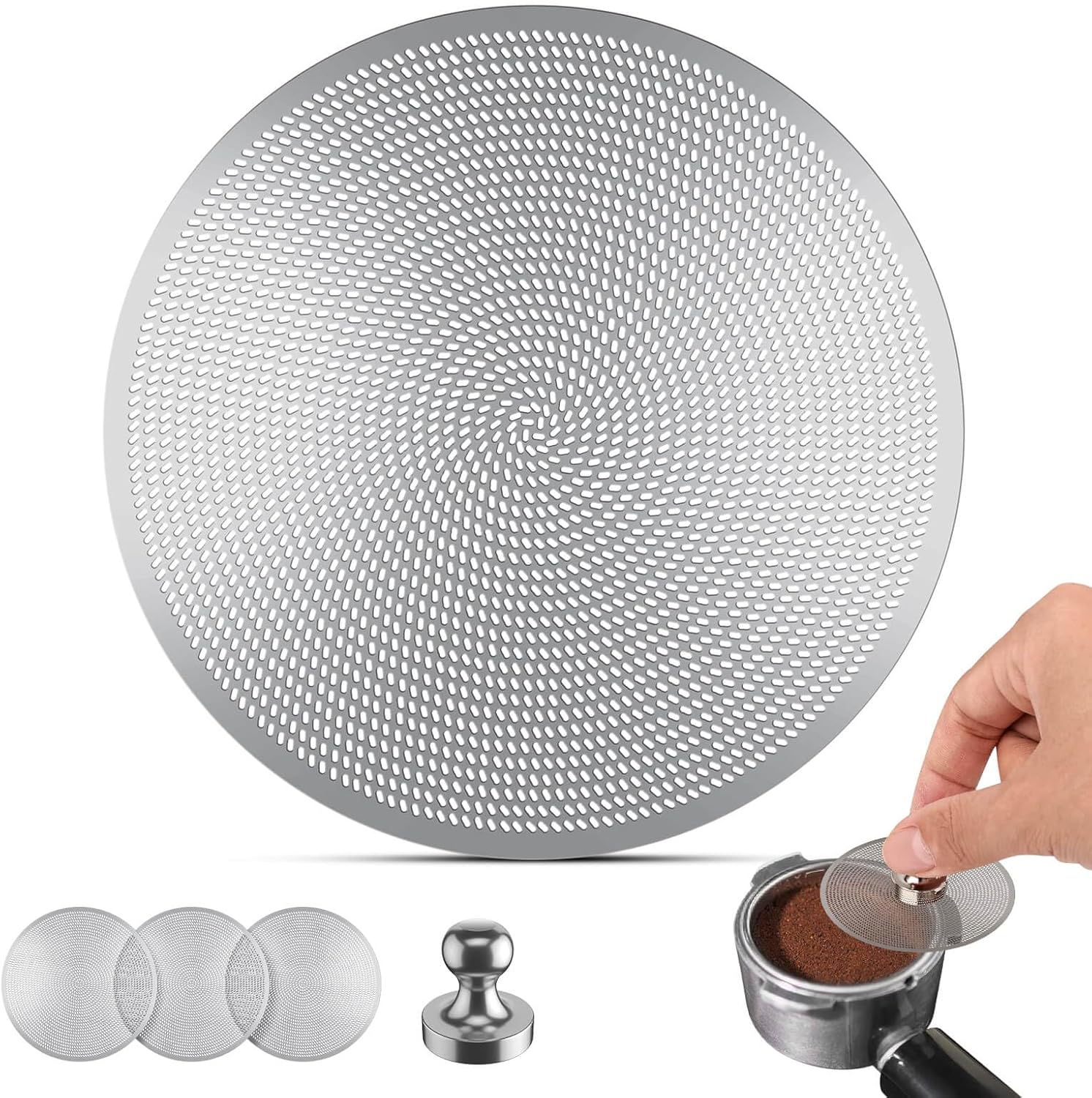 3 Pcs 58Mm Espresso Puck Screen - 0.2Mm Ultra Thin Puck, Stainless Steel Reusable Coffee Filter, Compatible with Espresso Machine 58Mm Portafilter Basket image number 3