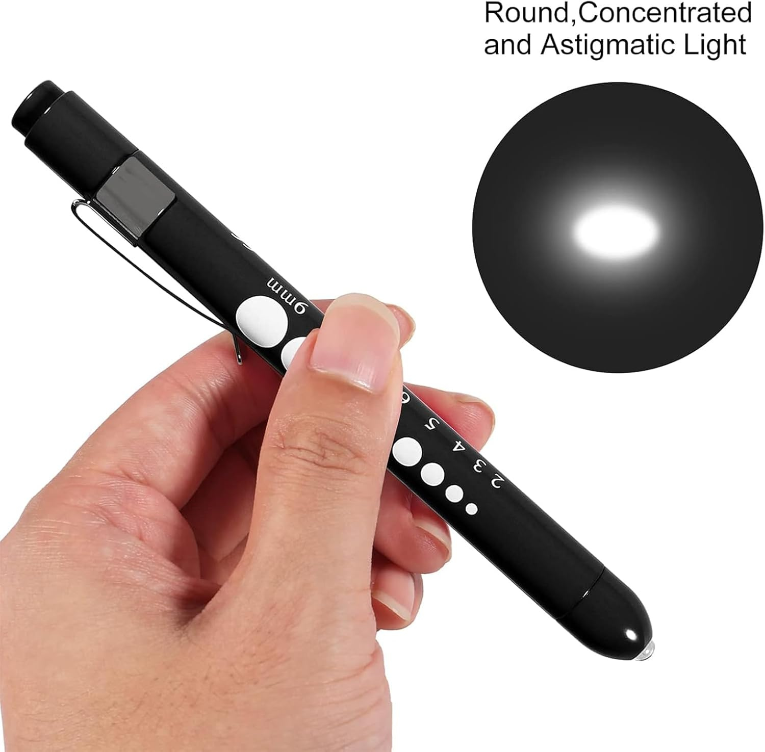 Rhoyee Medical Pen Light with Pupil Gauge & Ruler &ndash; LED Diagnostic Pen Torch with Pocket Clip &ndash; Reusable Nursing Flashlight for Doctors, Nurses, Students, Clinical Exams & First Aid