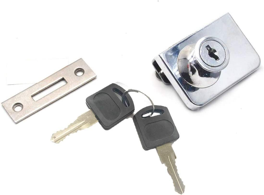 5Pcs Glass Cabinet Lock for IKEA with the Same 10 Keys Glass Window Lock Single Swing Glass Cabinet Showcase Door Lock Chrome Plated image number 2
