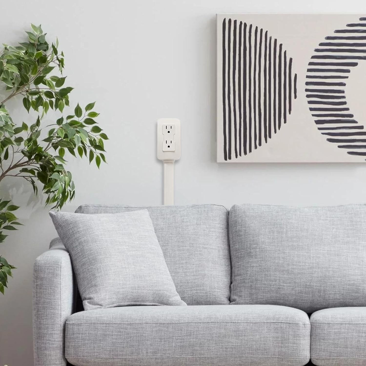 Po-Wer Socket Expander, Access Hard-To-Reach Outlets, Features USB-A, USB- C, and 2 AC Outlets, Extends 22"-34", Rotates 180&deg;, Use behind Couches, Nightstands, Desks, and More