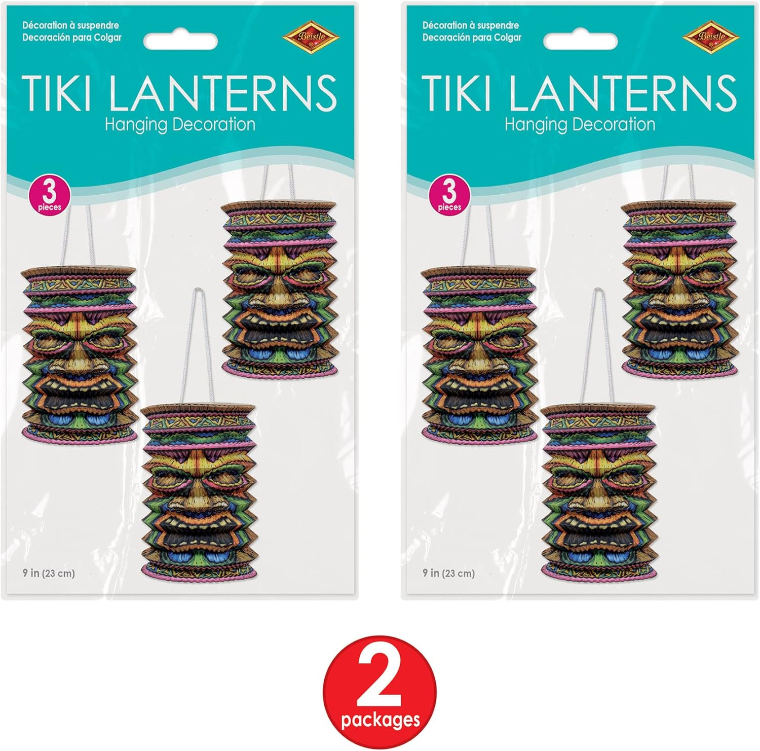 Tiki Paper Lanterns Pack of 2