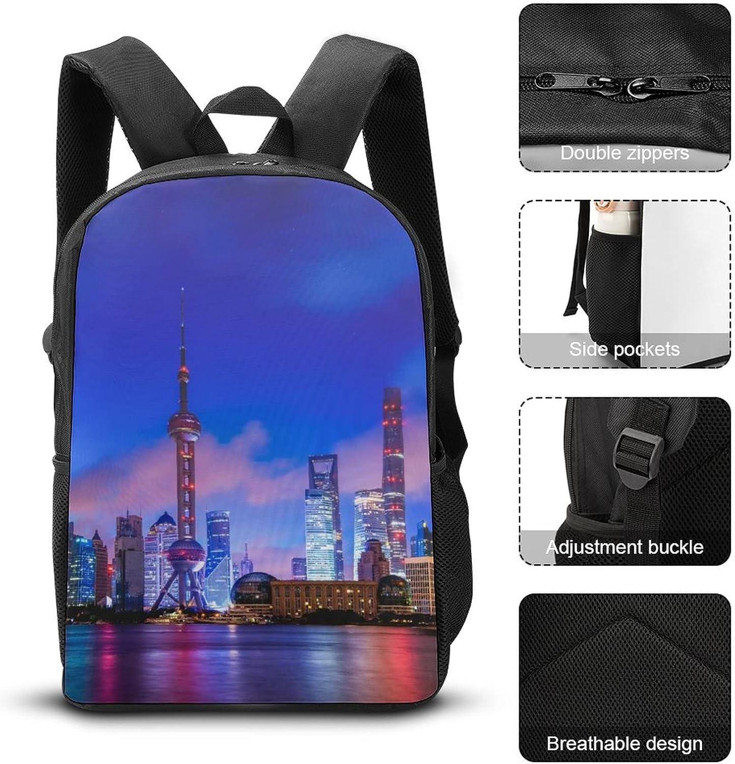 Cute Waterproof Lightweight Childrens Students Bags Backpacks Print Prague Czech Republic City Landscape Fog for Christmas Gi