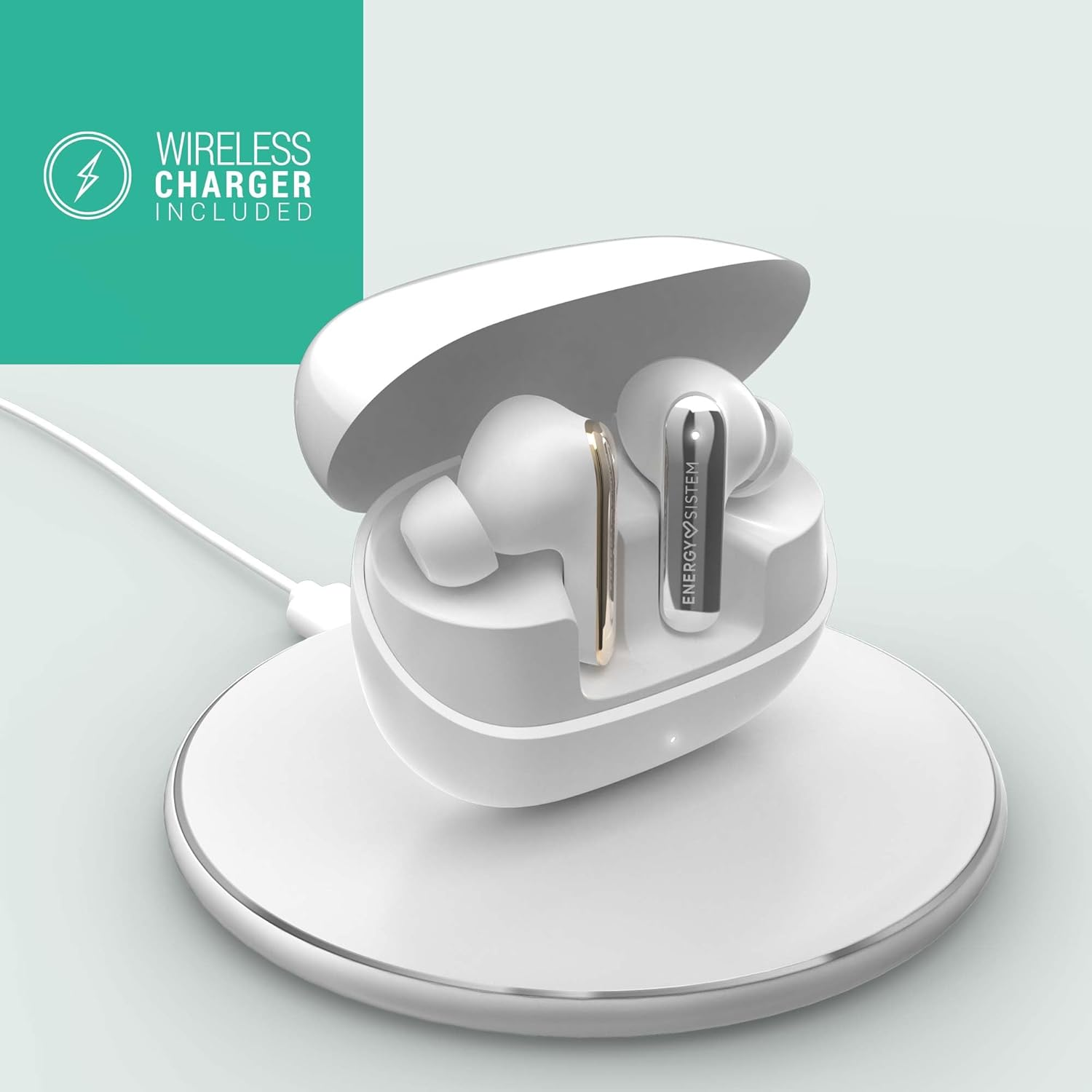 Energy Sistem Serenity ANC Ultra - Bluetooth Headphones with Hybrid Noise Cancelling ANC up to -35 Db, 25 Hours Battery Life, Qi Wireless Charging, IPX4 Waterproof and Recycled image number 3