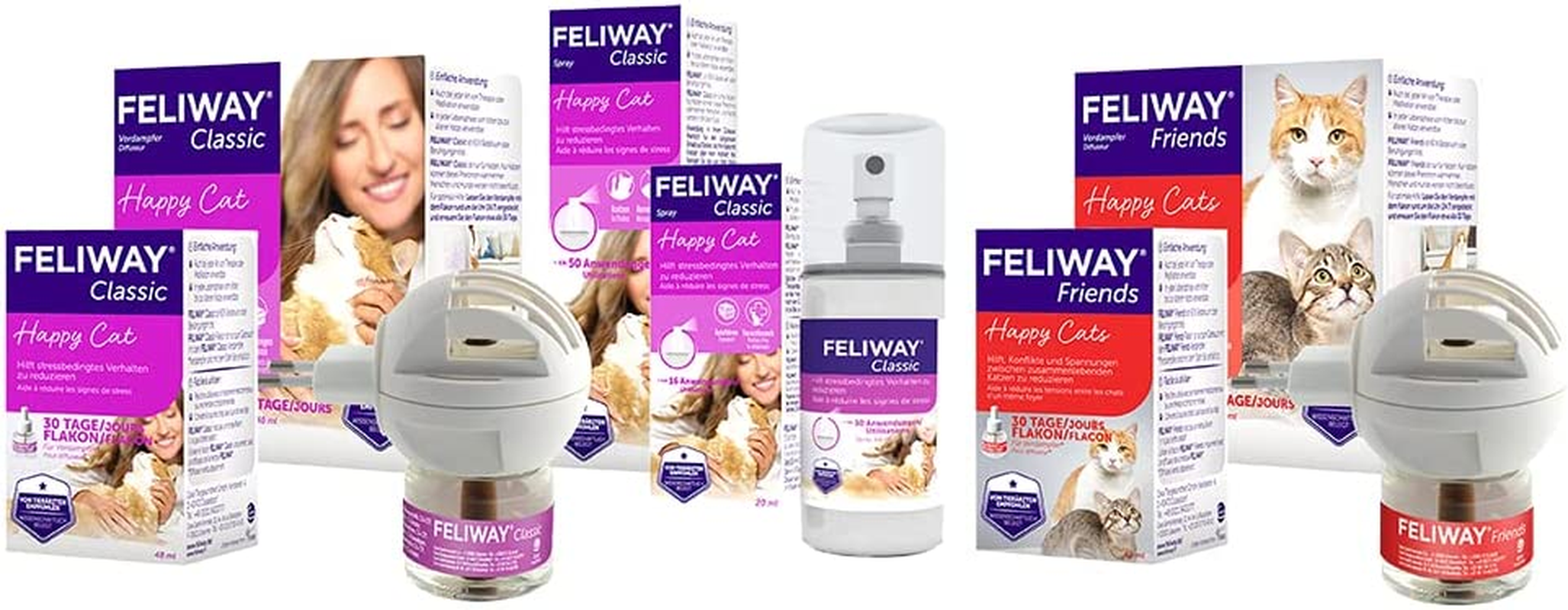 FELIWAY Friends 30 Day Refill for Pheromone Vaporizer, 48 Ml - Helps Reduce Signs of Stress in Cats and Kittens, Veterinarian-Recommended, Clinically Tested