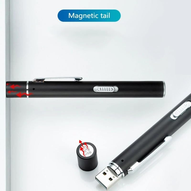 KEWAYO USB Rechargeable Mini LED Flashlight, Dual Light Source Pocket Small Handy LED Torch Pen Flashlight with Stainless Steel Clip for Home and Outdoor Activities (Black) image number 4