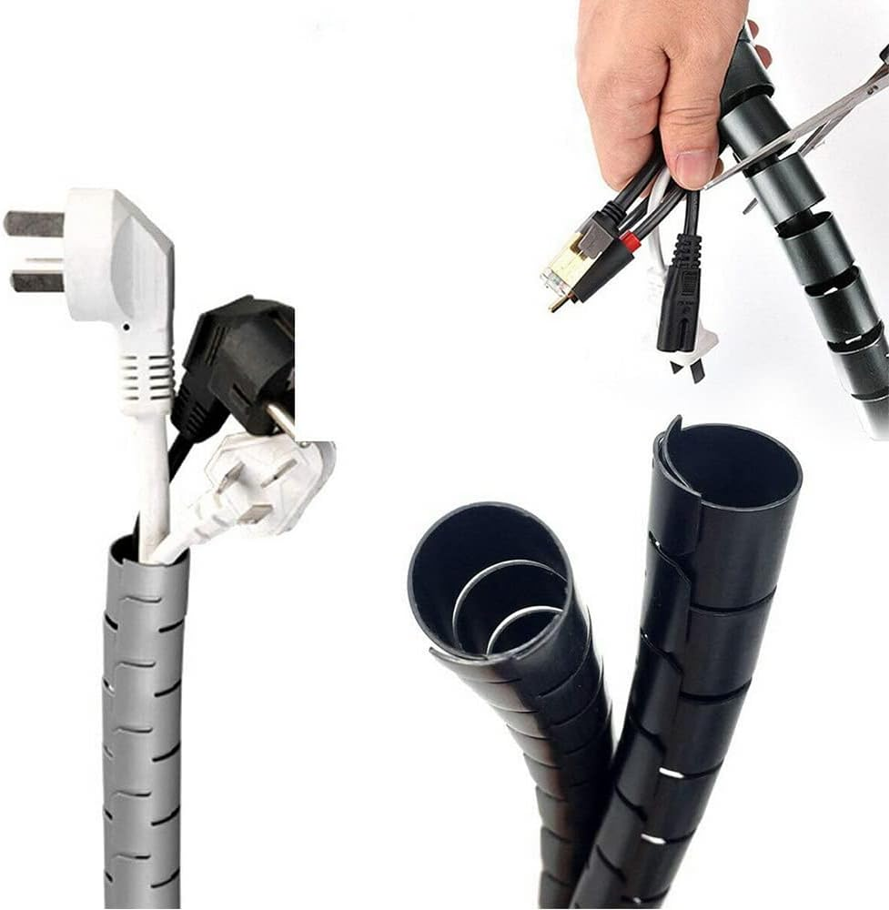 2M 10Mm Spiral Cable Tidy Wrap Management Storage Organizer for TV Computer (Black) image number 6