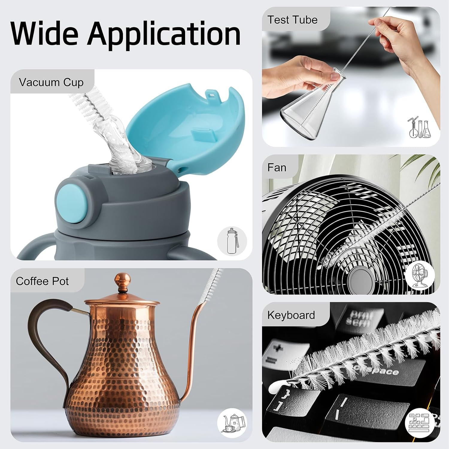 12 Inch Straw Cleaner Brush, 10 Pack Extra Long Bottle Straw Cleaning Brushes for Reusable Metal/Glass Straws, Sippy Cups, Water Bottles Spouts & Small Pipes image number 3