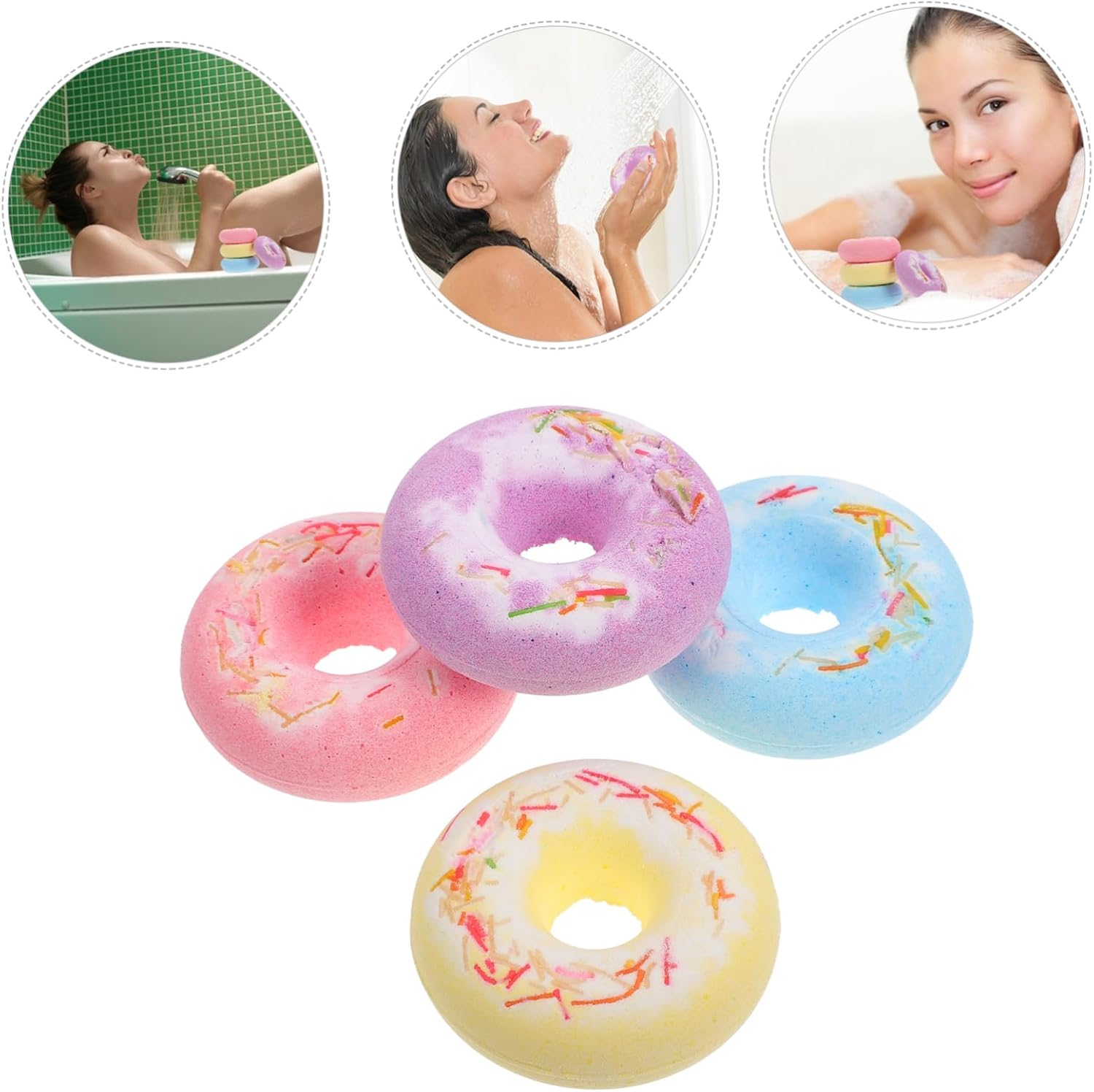 PLAFOPE 4 Pack Bath Salt Cake Shape Bath Experience for Relaxation Random Color image number 1