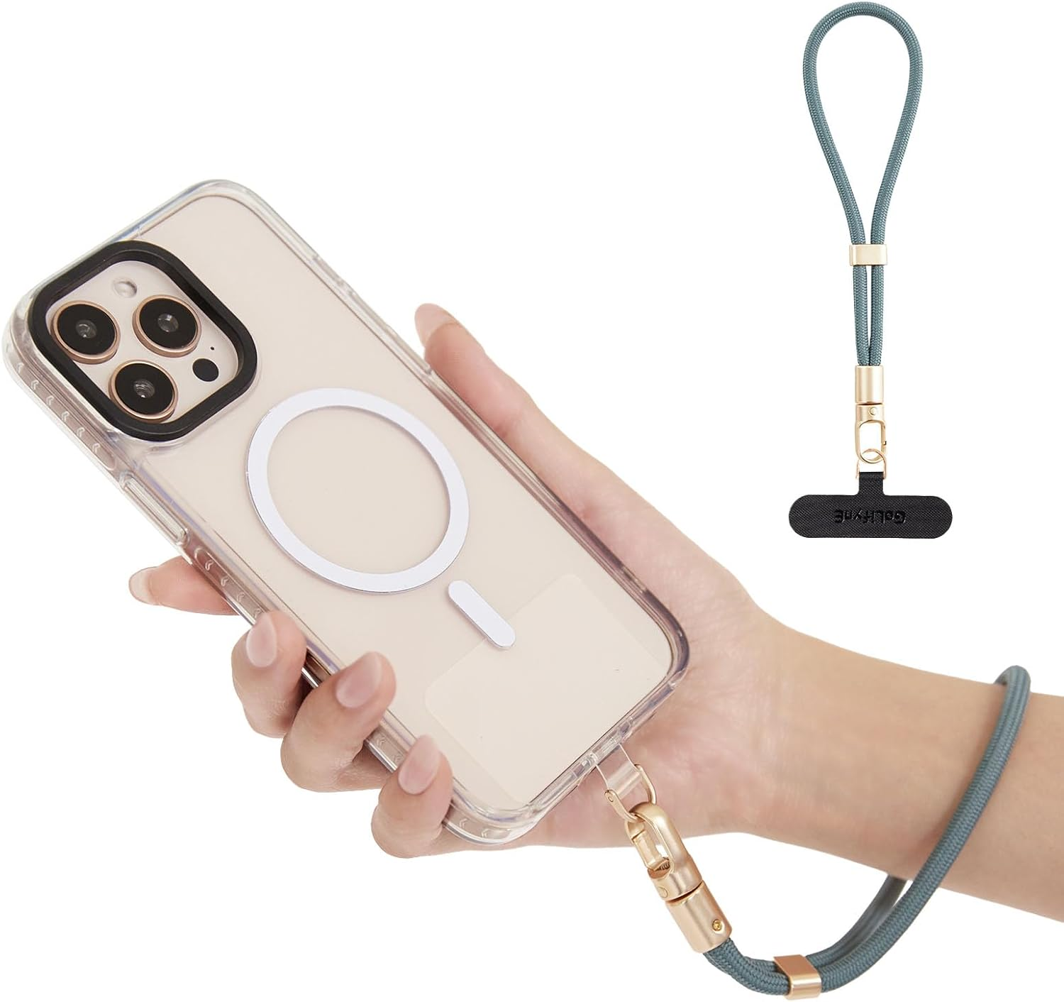 Golifyne Phone Wrist Strap with Stainless Steel & TPU Tether Tabs for Iphone &ndash; Secure Hand Strap Lanyard for Men & Women