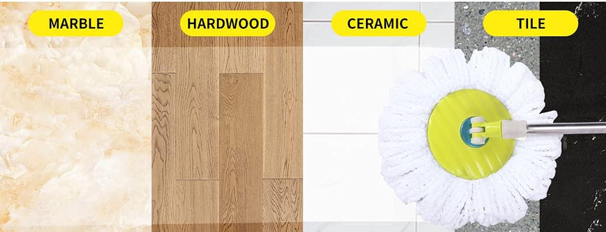 360&deg; Spin Mop Bucket Set Spinning Stainless Steel Rotating Wet Dry Green Green image number 2