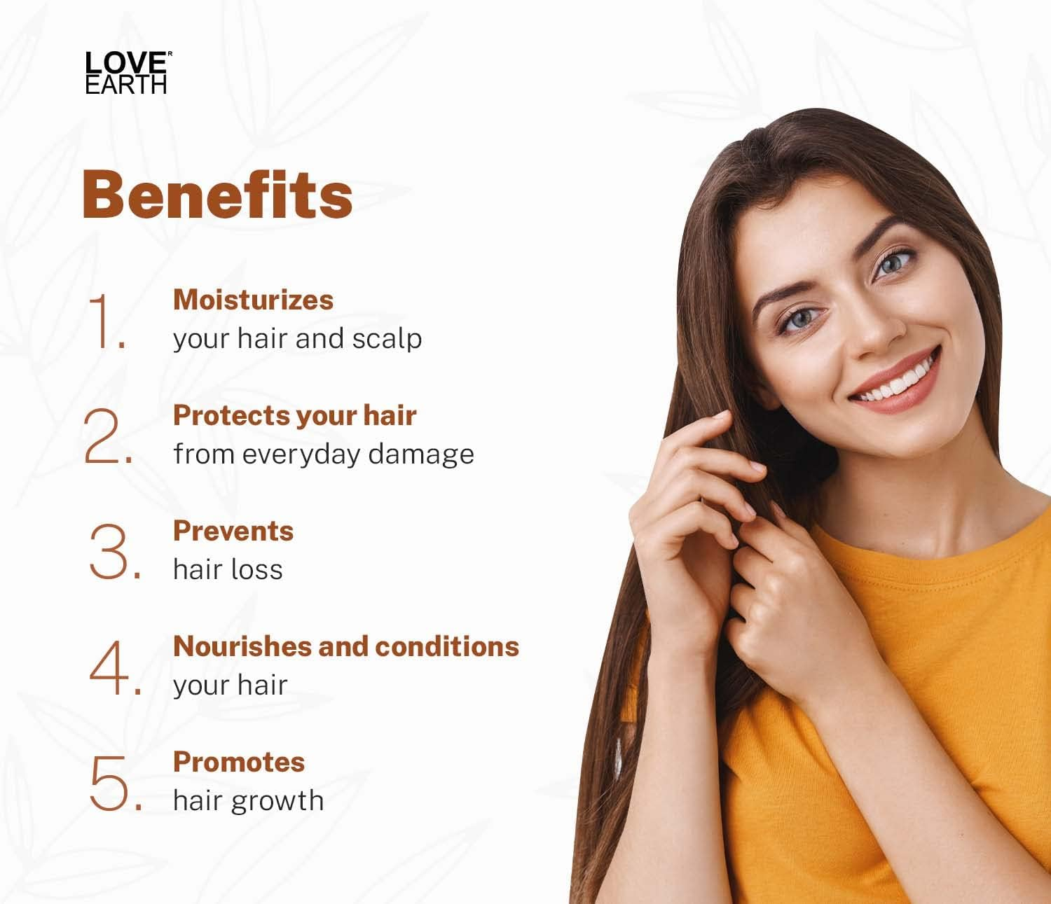 Love Earth Moroccan Argan Hair Serum Enriched with Goodness of Moroccan Argan Oil and Bhringraj for Frizz Free, Smooth & Shiny Hair 100Ml image number 6