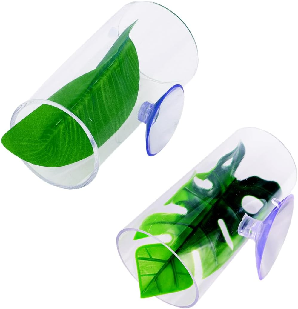 2-Pack Betta Fish Toys, Acrylic Tube Tunnel, Betta Fish Leaf Pad Simulating Natural Habitat for Betta Spawning Grounds Breeding Resting Bed, Aquarium Decor Fish Tank Accessories image number 3