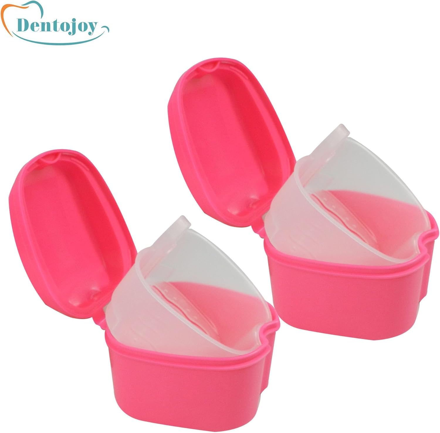 Denture Box in Pink Color - Dental Orthodontic Retainer Case | Teeth Storage Box, Denture Storage Case Fake Tooth Holder with Strainer (2)