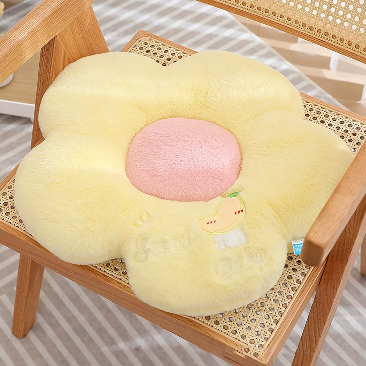 AIMALL Sunflower Flower Cushion for Classroom, Office Chair - Comfortable, Cute Summer Lazy Seat Cushion, 19.7 Inch Diameter