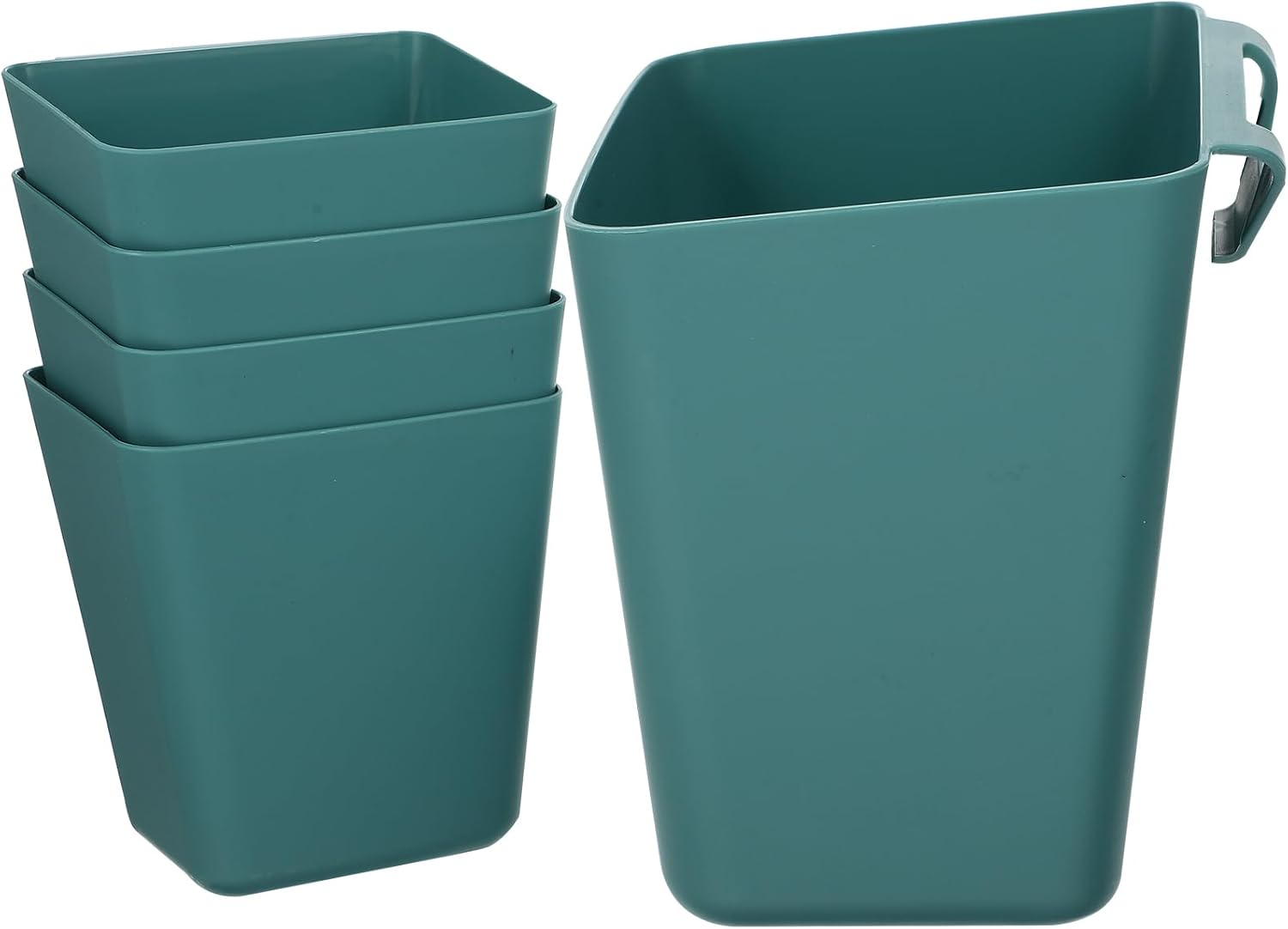 STOBAZA 5Pcs Green Wall-Mounted Storage Baskets Hanging Trolley Organizer Basket for Home Bathroom Makeup Shampoo Holder Space-Saving Pencil Holder image number 3